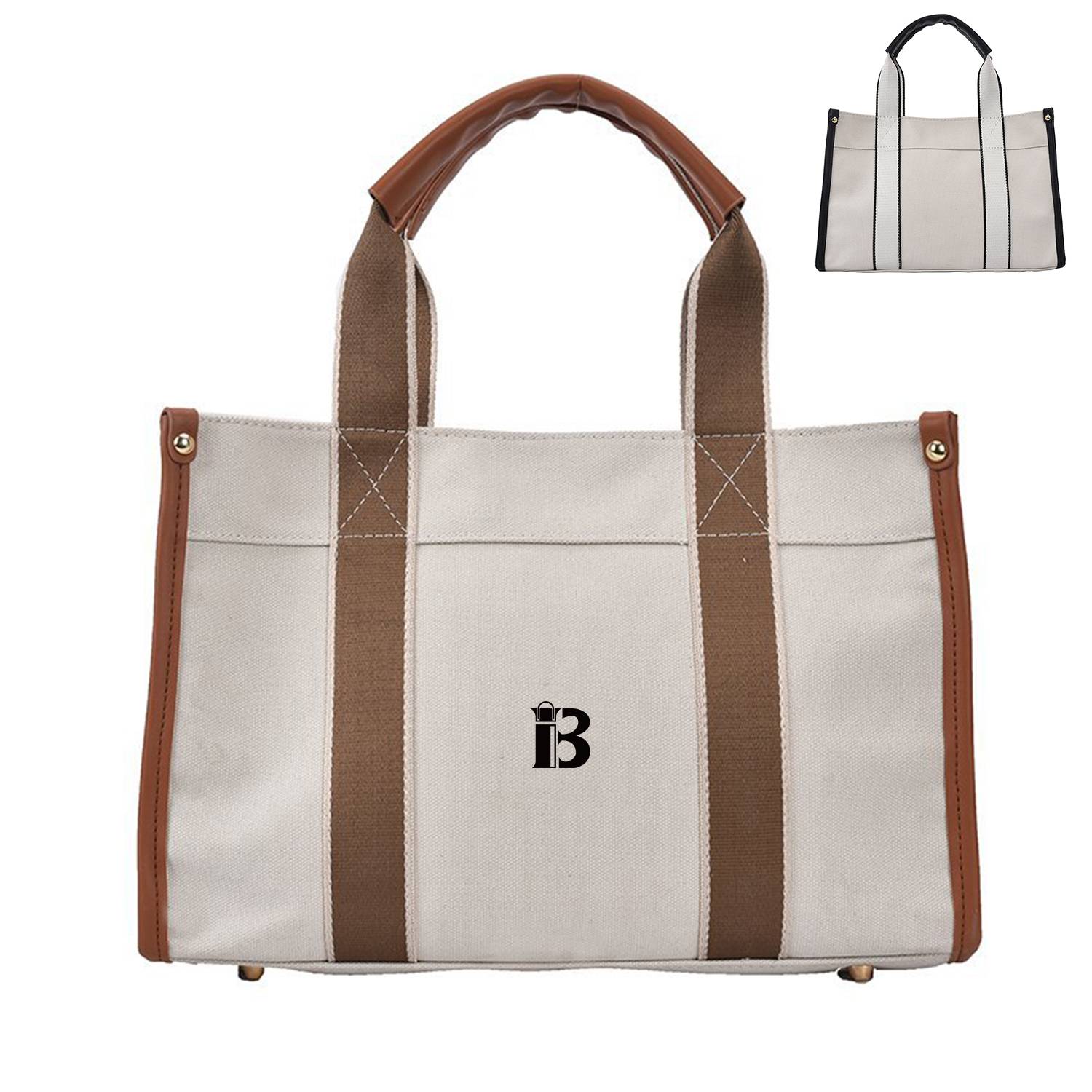 Canvas Tote Bag Simple Fashion for Women, custom tote bag with logo imprint 7