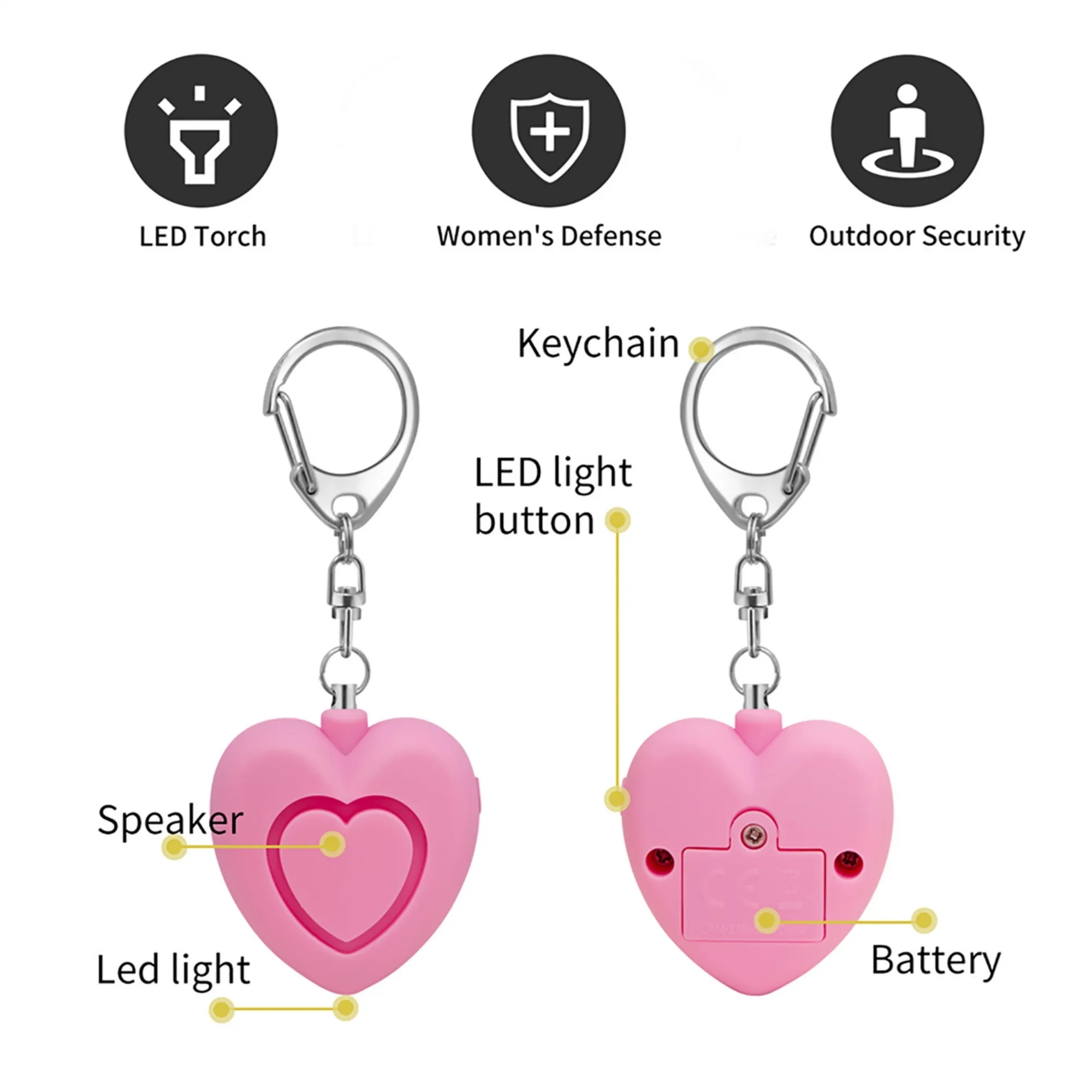 Heart-Shaped Anti-Wolf Alarm With Light 7