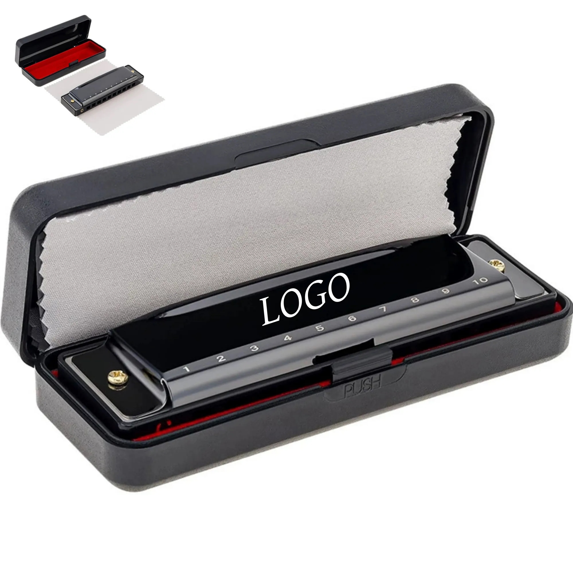 10 Holes 20 Tunes Mouth Organ Blues Deluxe Harmonica Gift 5