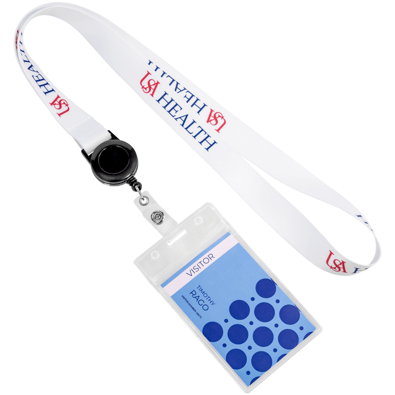 ID Badge Reel Full Color Lanyards With Badge Holder 15
