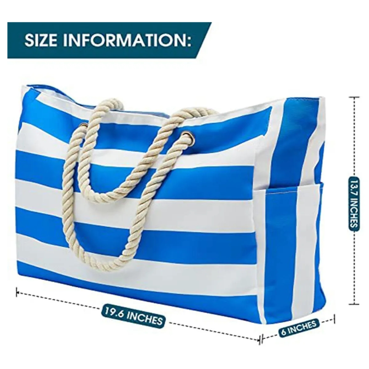 Waterproof Large Beach Tote Bag Summer Sand Proof Picnic 9