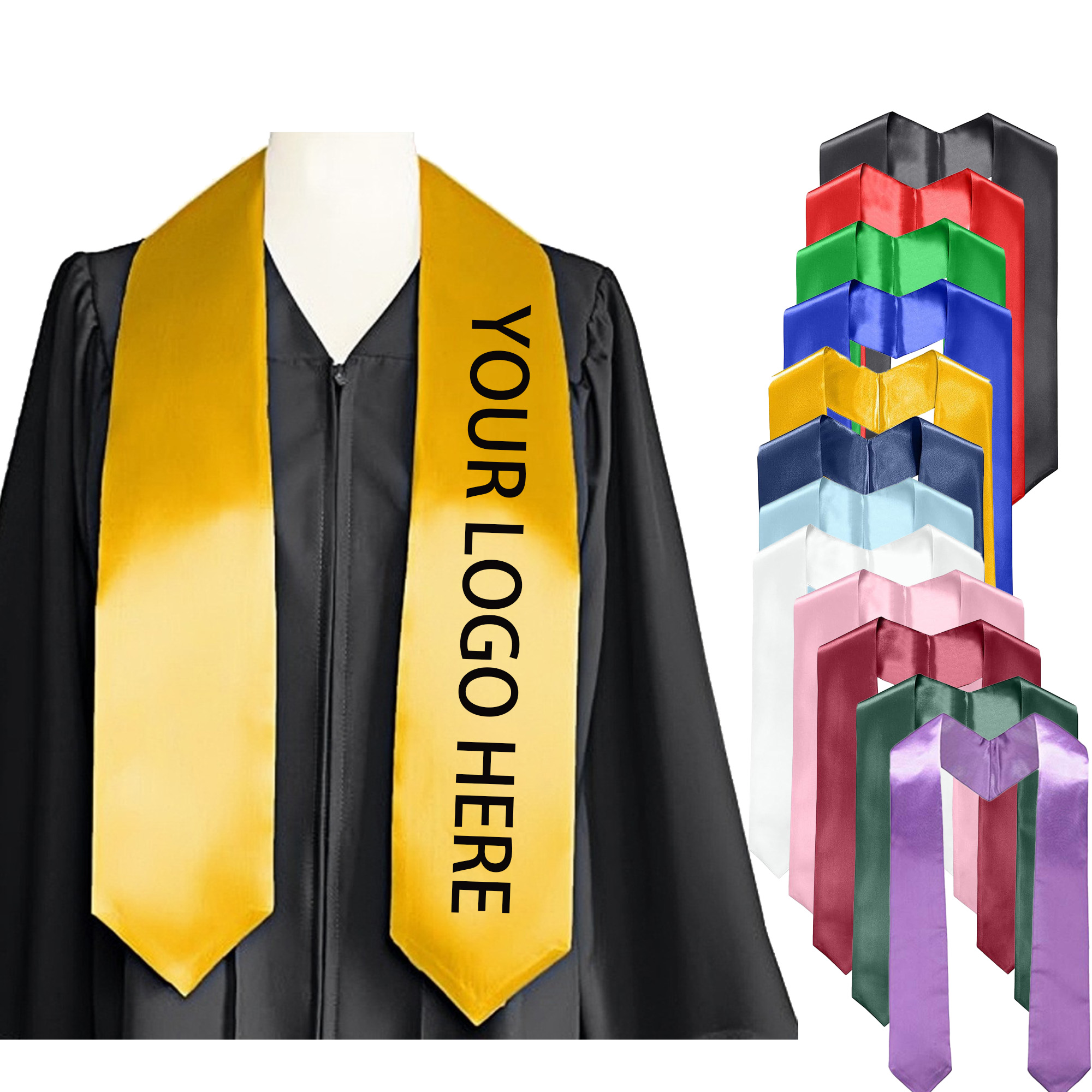 Multi Color Polyester Graduation Stole For Graduation Season 3