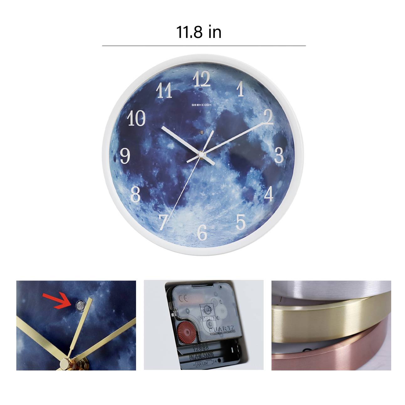 Blue moon LED luminous voice-activated wall clock 3