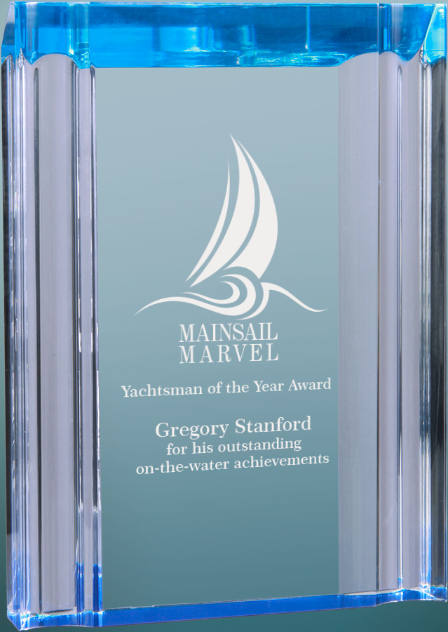 4.75" x 6-1/8" Blue Channel Acrylic Award
