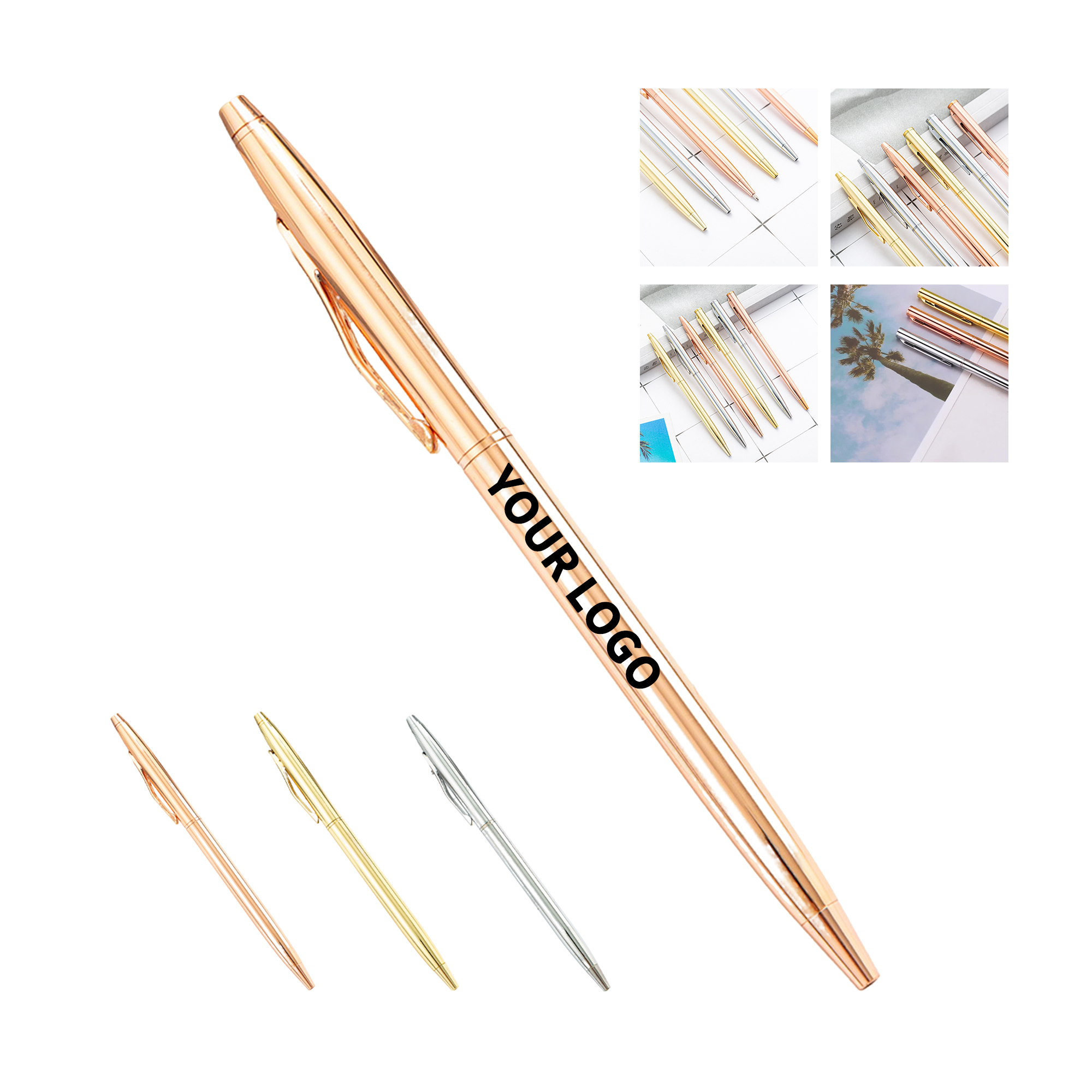 Metal Clip Ballpoint Writing Tool 5" Length x 0.3" Width 2