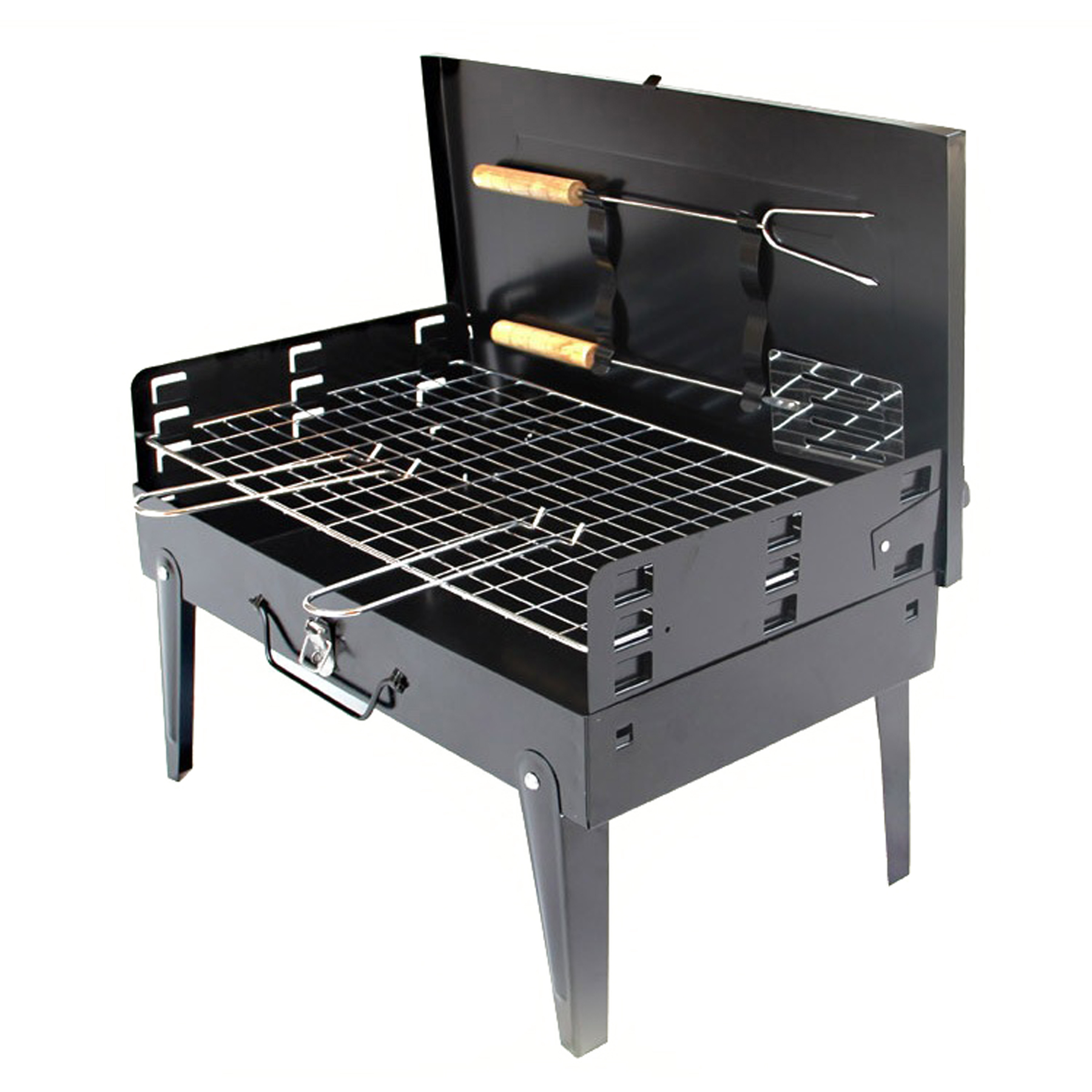 Portable Folding Camping Grill with BBQ Accessories 2