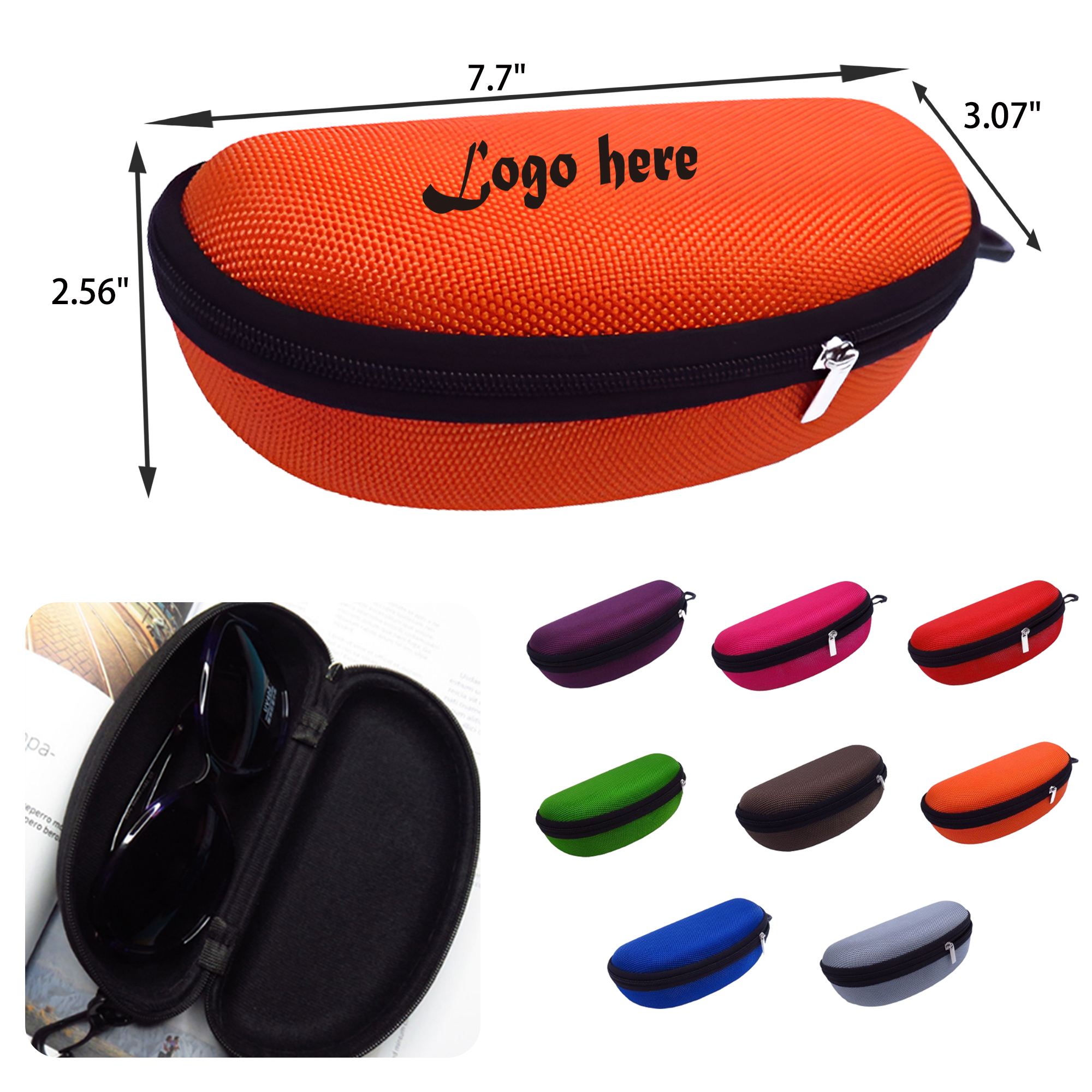 MOQ 50 PCS Convenient Zipper Eyeglasses Case 3