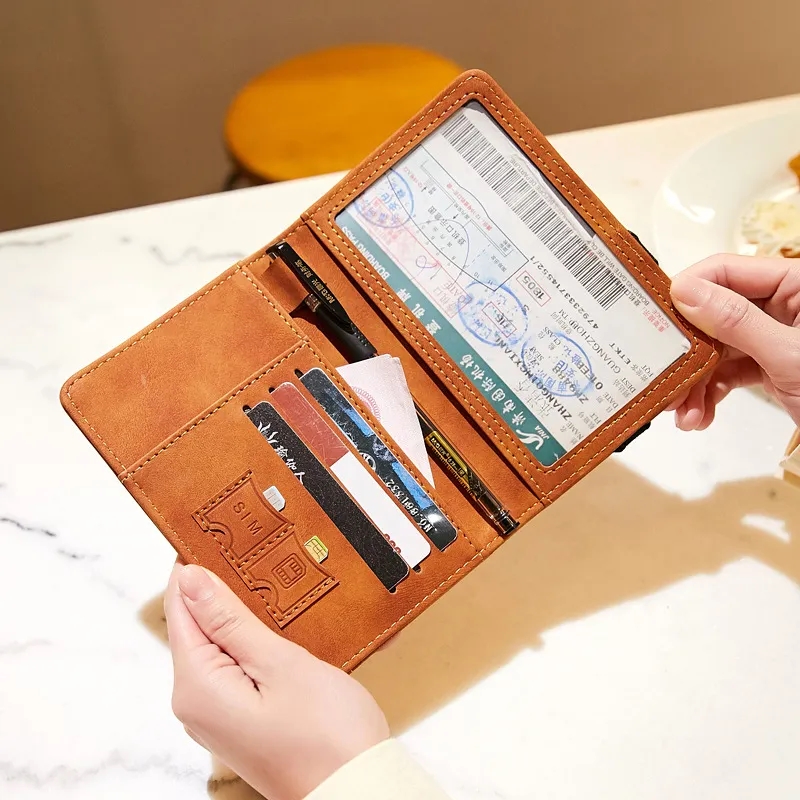 RFID Blocking Travel Wallet Passport Holder With Elastic 5