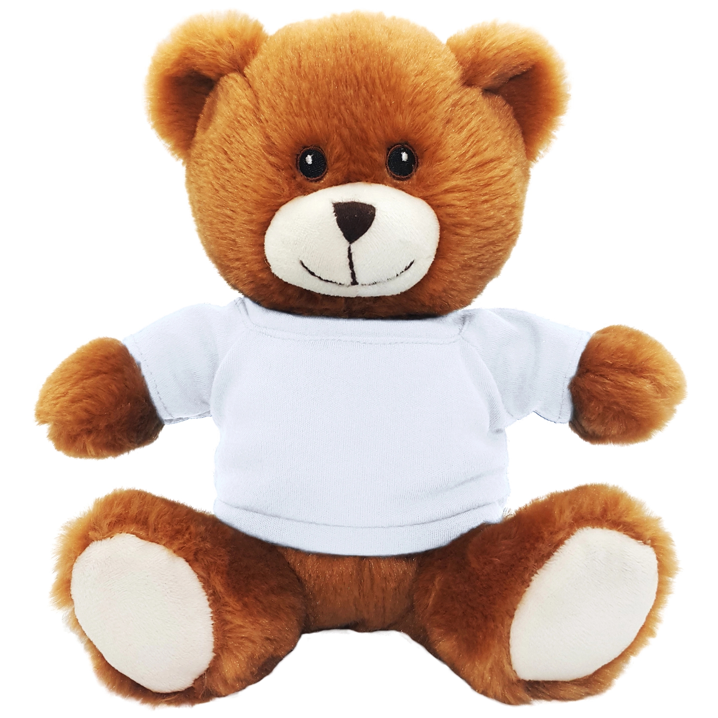8" Embroidered Eyes Honey Brown Bear 3