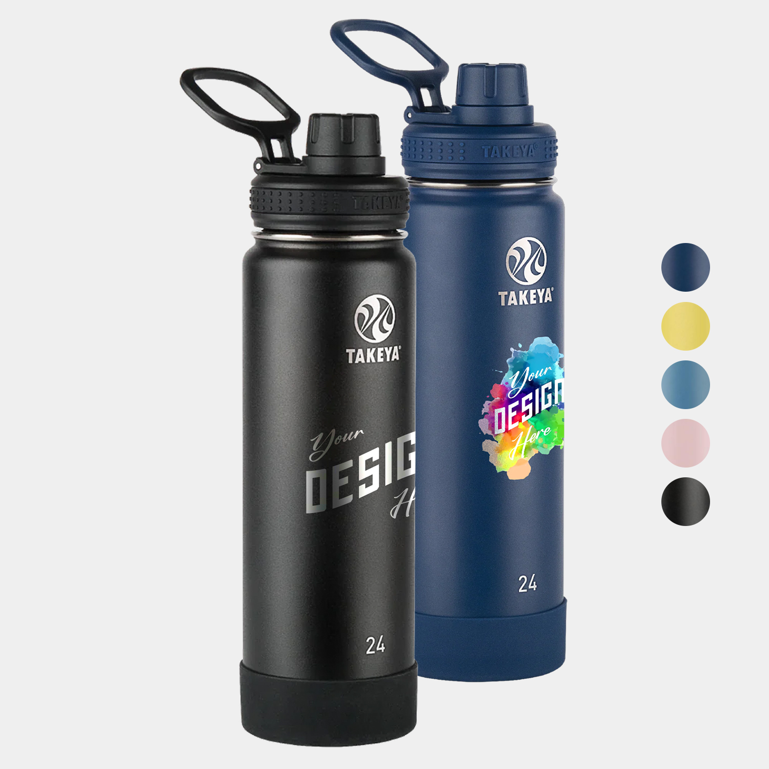 24 oz Takeya® Stainless Steel Insulated Active Water Bottle w/ Spout Lid 1