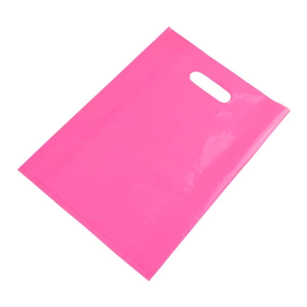 Small Plastic Die-cut Handle Gift Bag - 7" x 10.5" 12