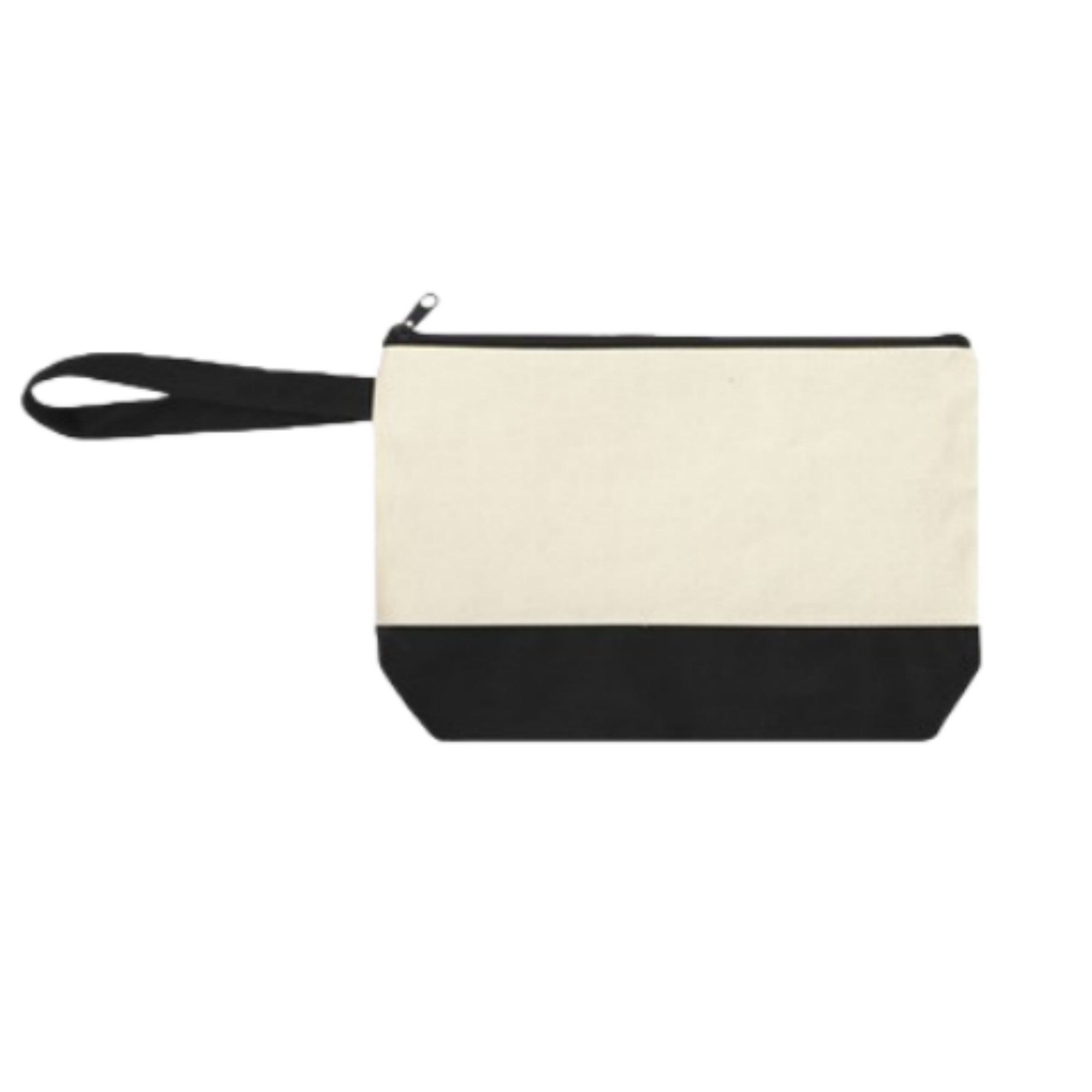 Two Tone Canvas Cosmetic Zipper Bag with Bottom & Strap 11