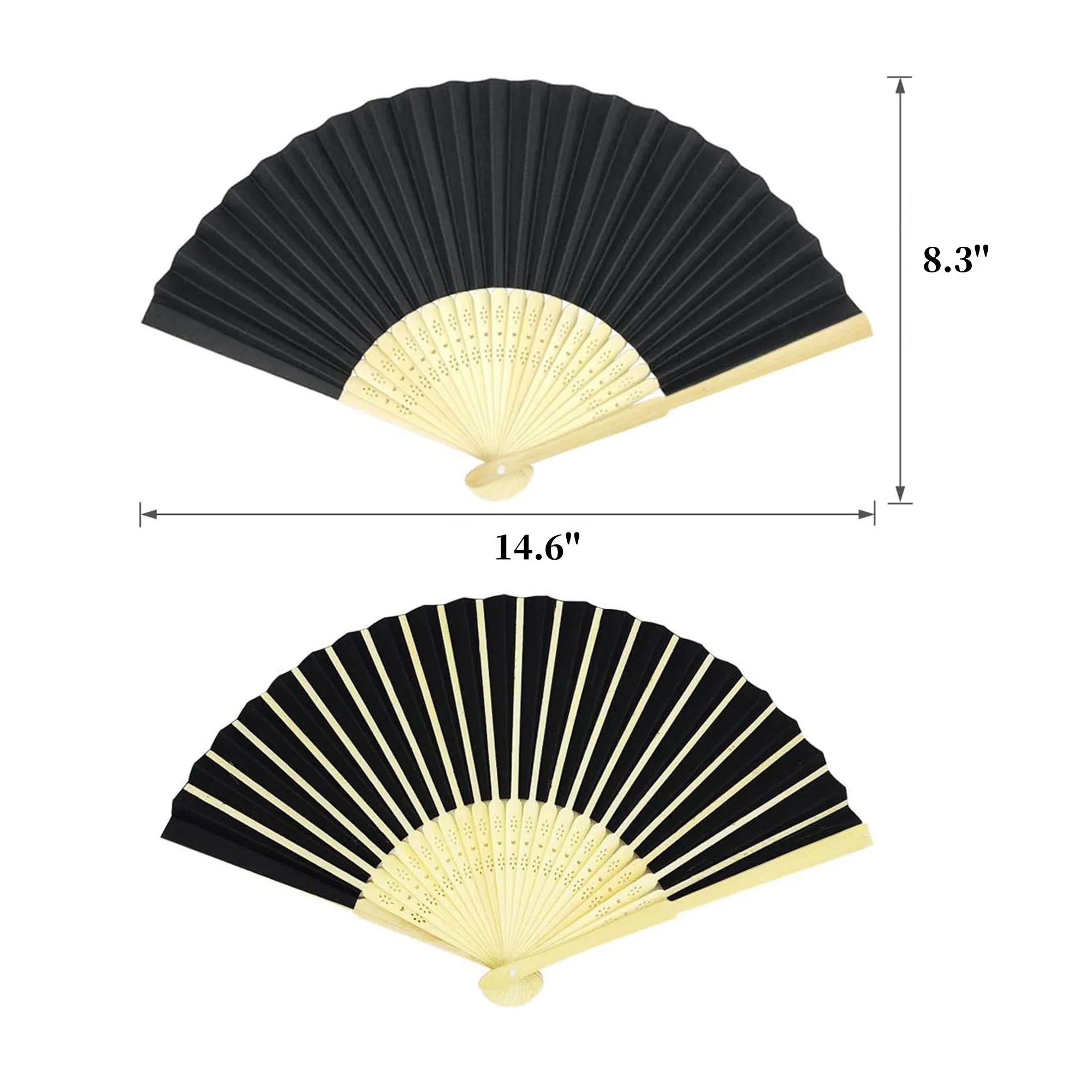 Folded Paper Hand Bamboo Fan 6