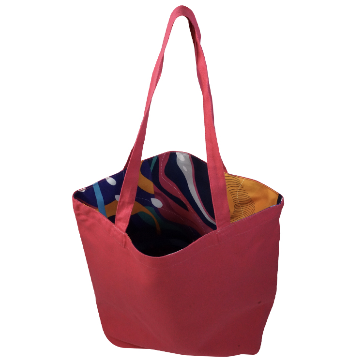 Reversible Pink Cotton Tote 3
