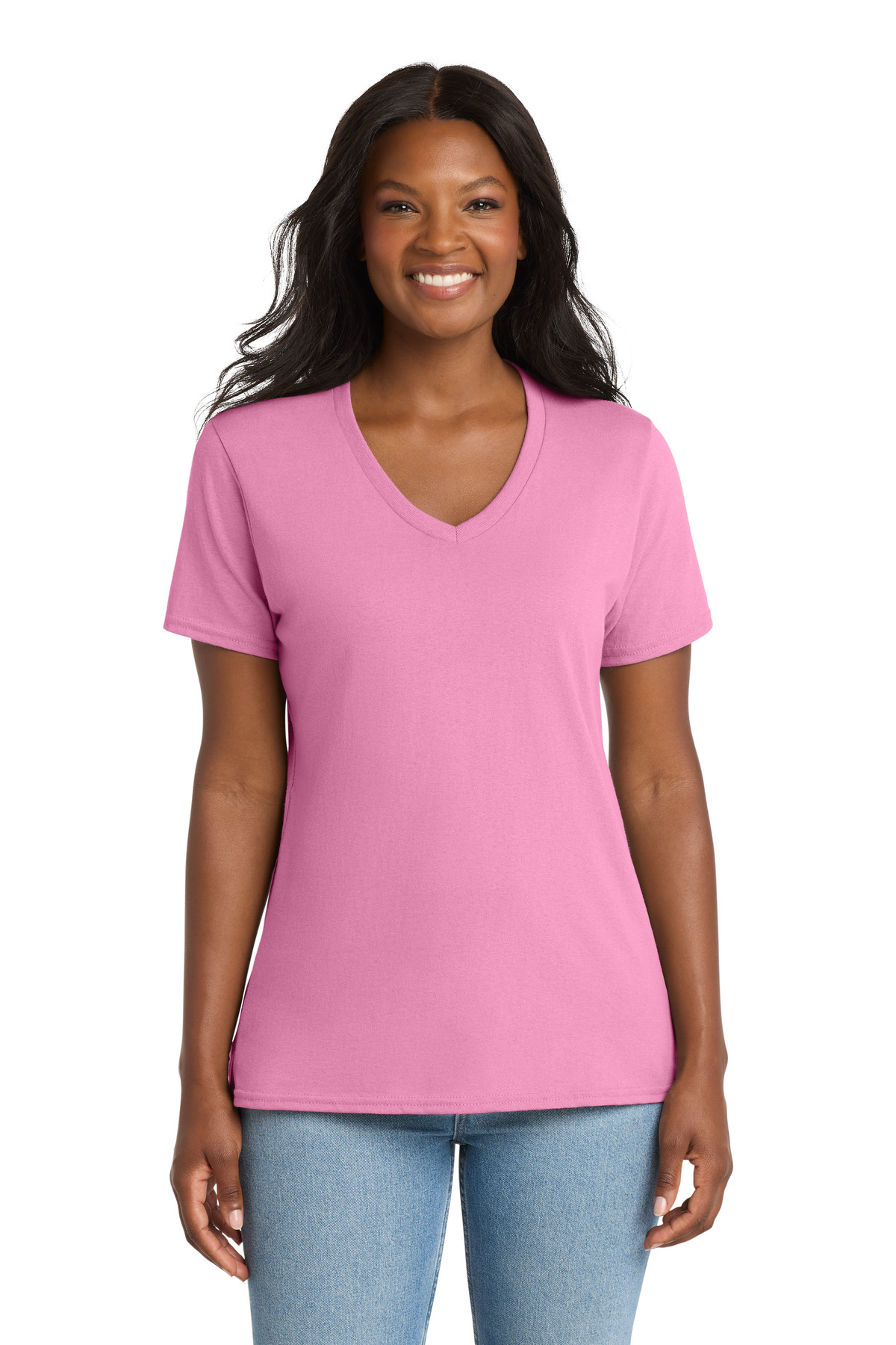 Port & Co Women's Core Cotton V-Neck Tee. LPC54V 200
