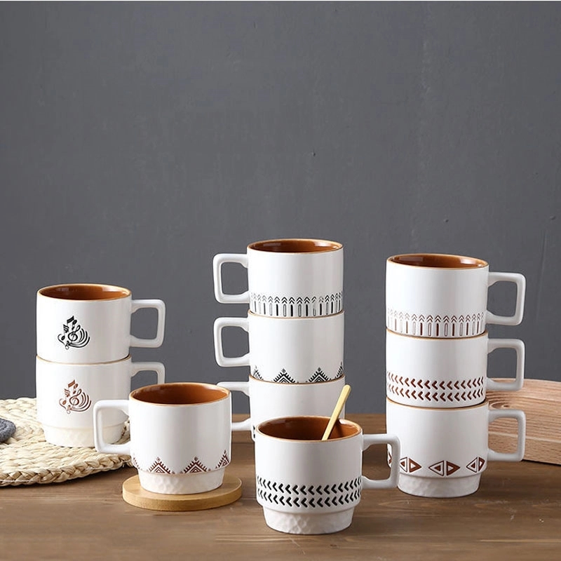 Custom 11 OZ Ceramic Stacking Coffee Mug 2