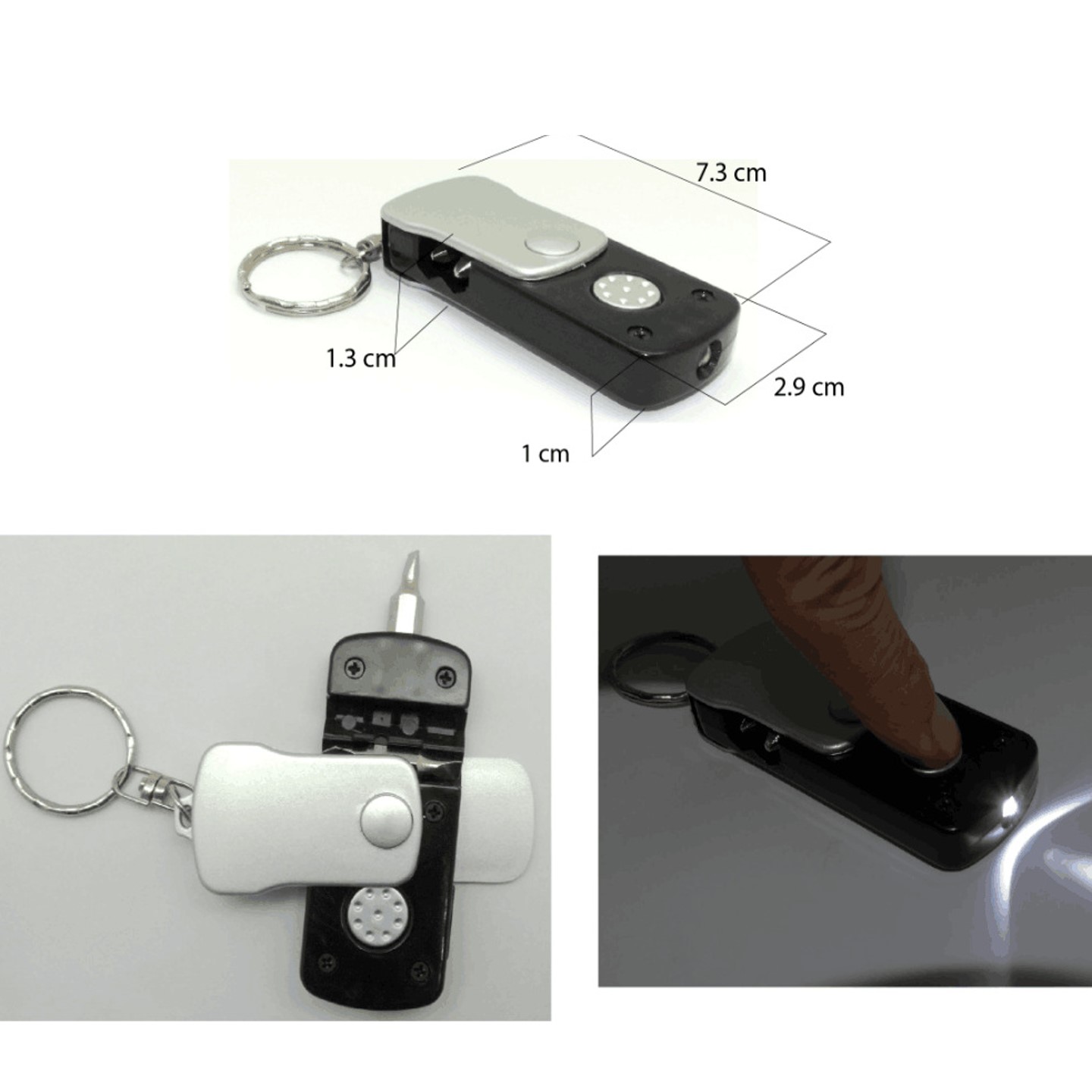 4 In 1 Screwdriver Wth LED Flashlight Keychain 1