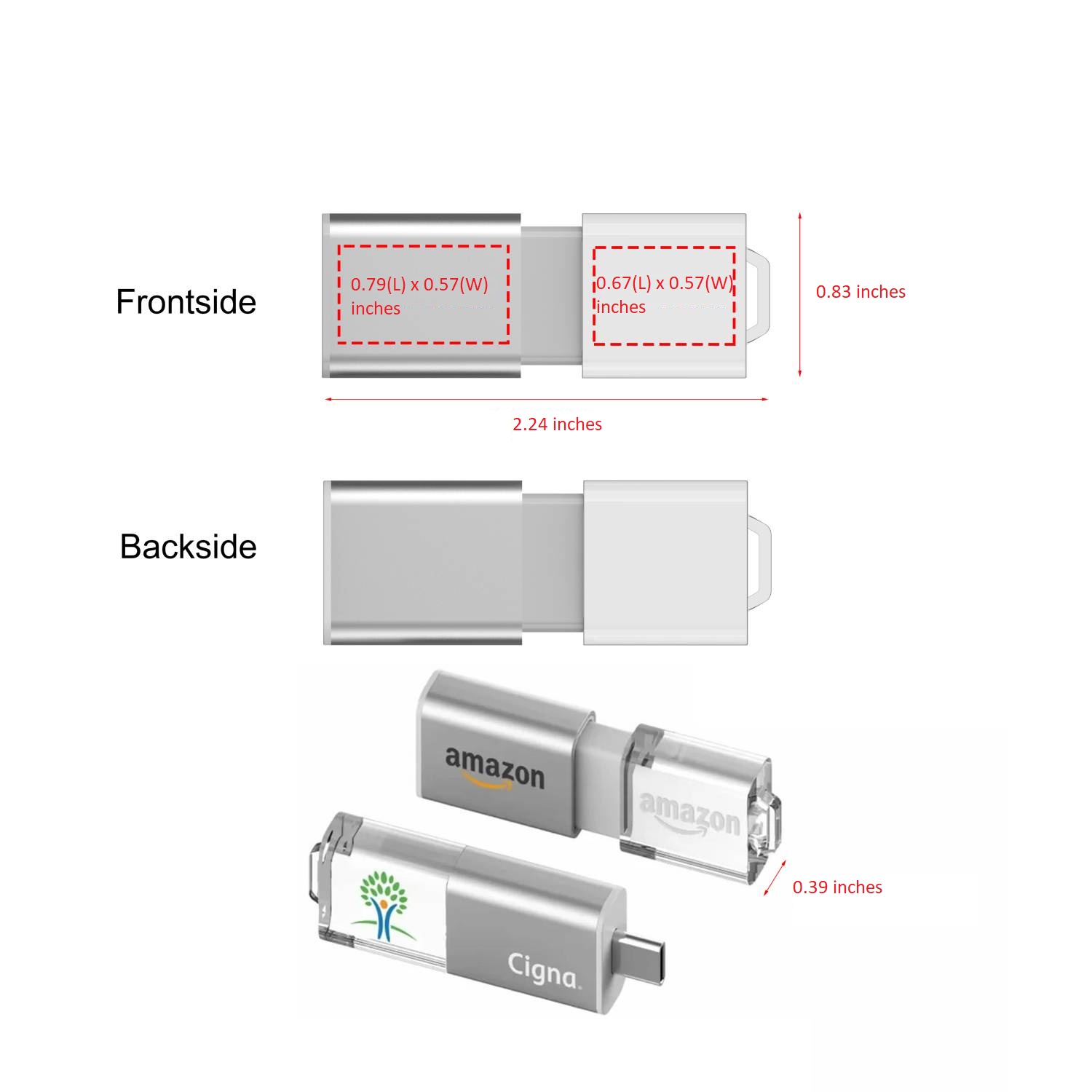 Slide Type-C LED OTG USB Flash Drive 6