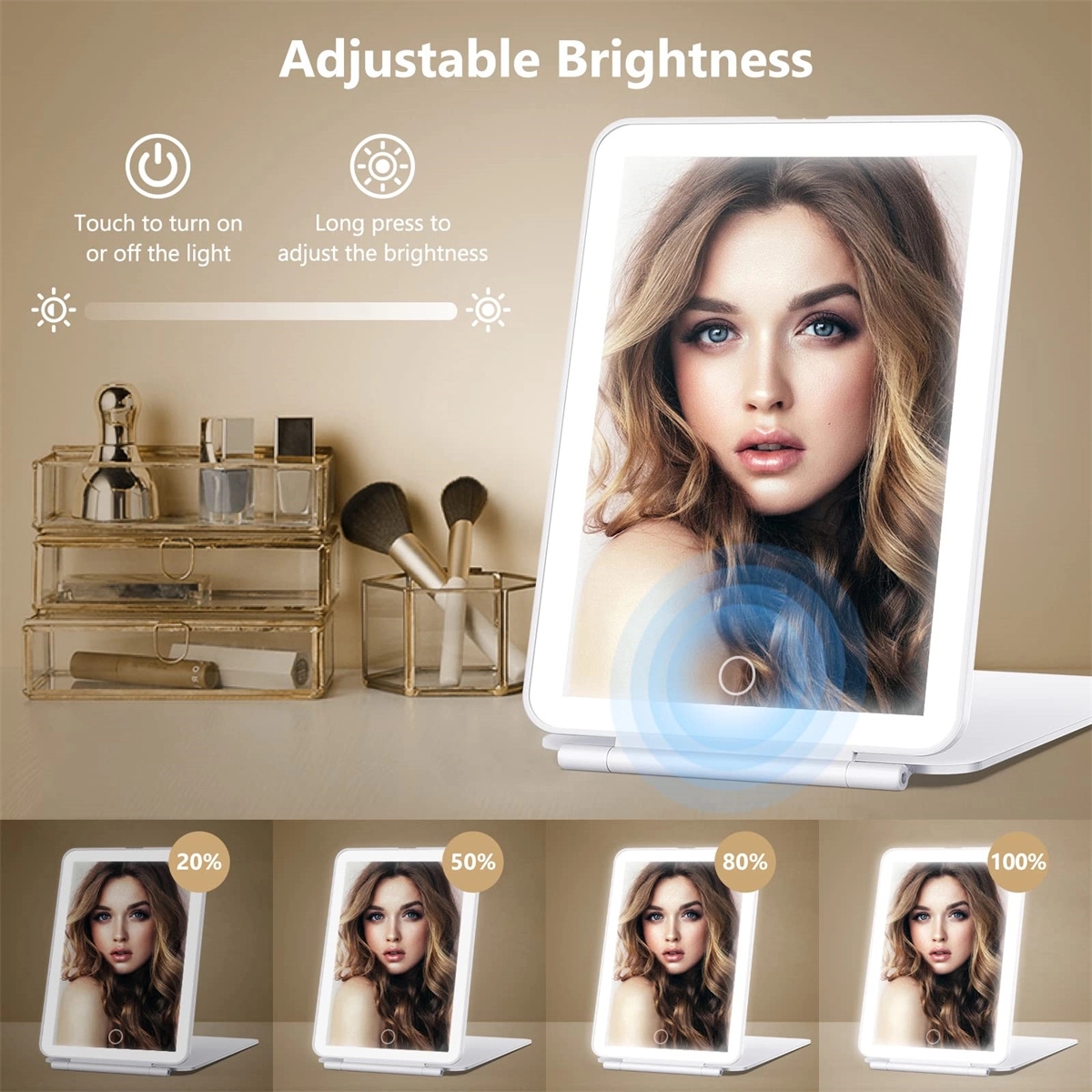 Travel Makeup Mirror with 10X Magnifying Mirror 5
