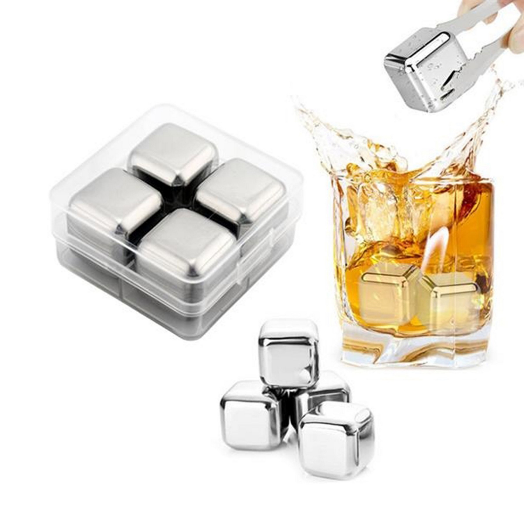 Set of 4 Whiskey Ice Cubes in Case 3