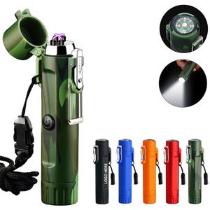 Flashlight With Built In Compass And Dual Arc Lighter 5