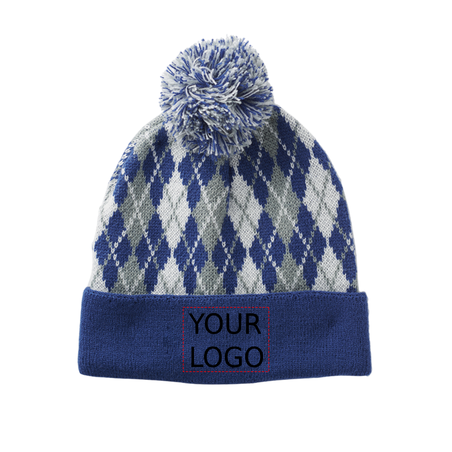 Diamond Style Weave Pompom Beanie 1