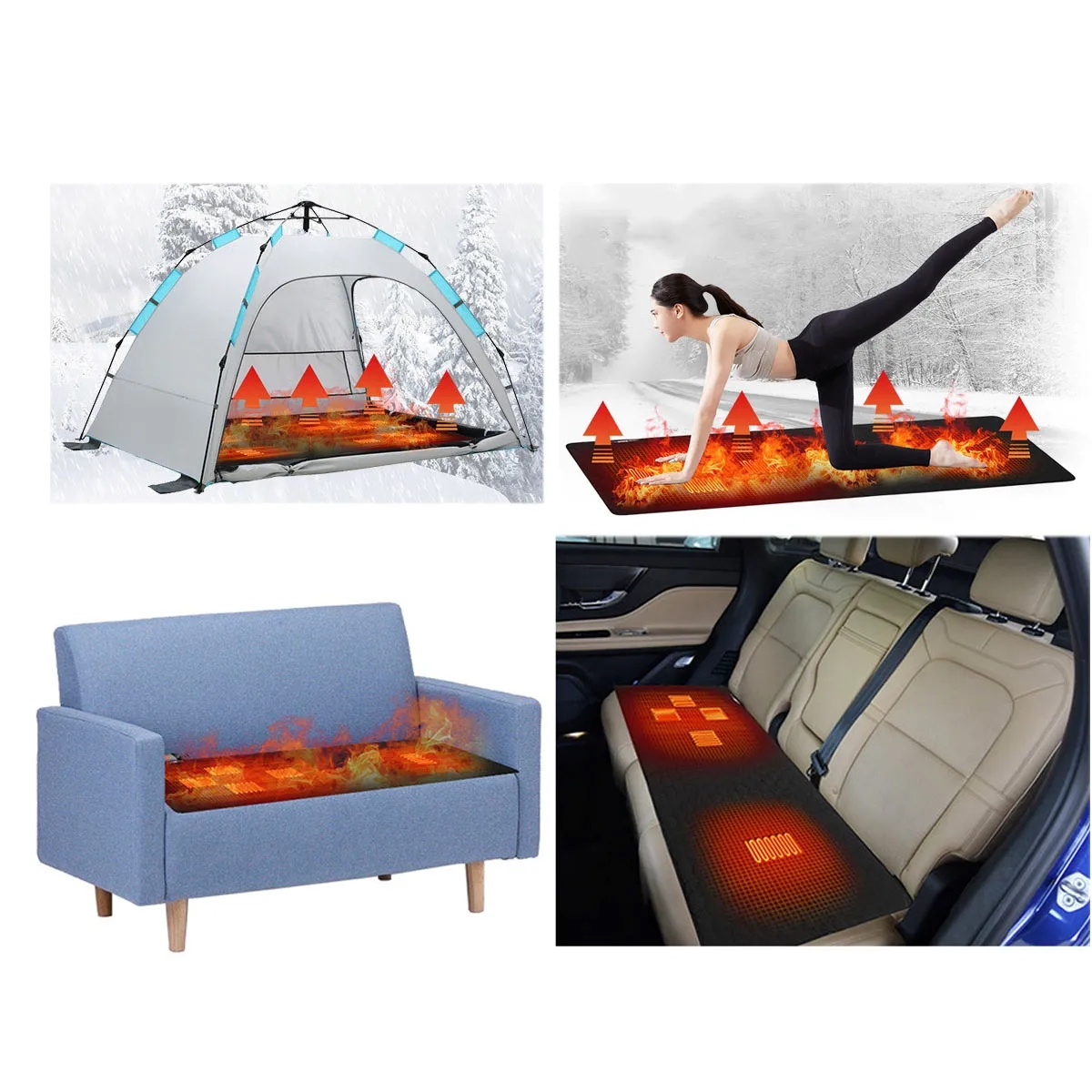 Camping Heated Sleeping Mat with Portable Pouch 5