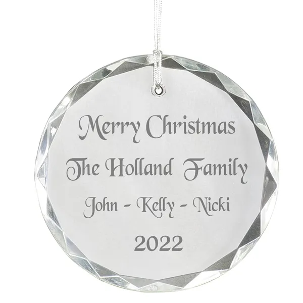 Personalized Crystal Christmas Ornament-Round 4