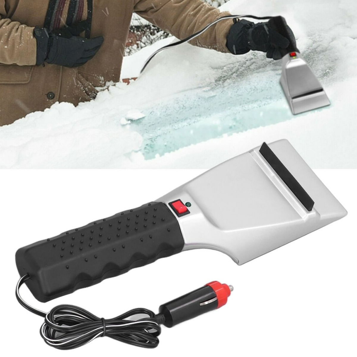 Heatable Car Windshield Ice Scrape 2