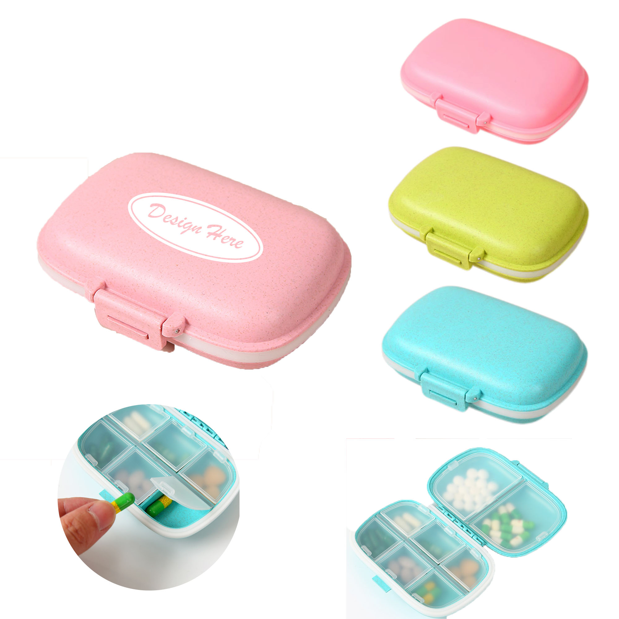 Portable 8-Compartment Double-Layer Sealed Moisture-Proof Pill Box 2