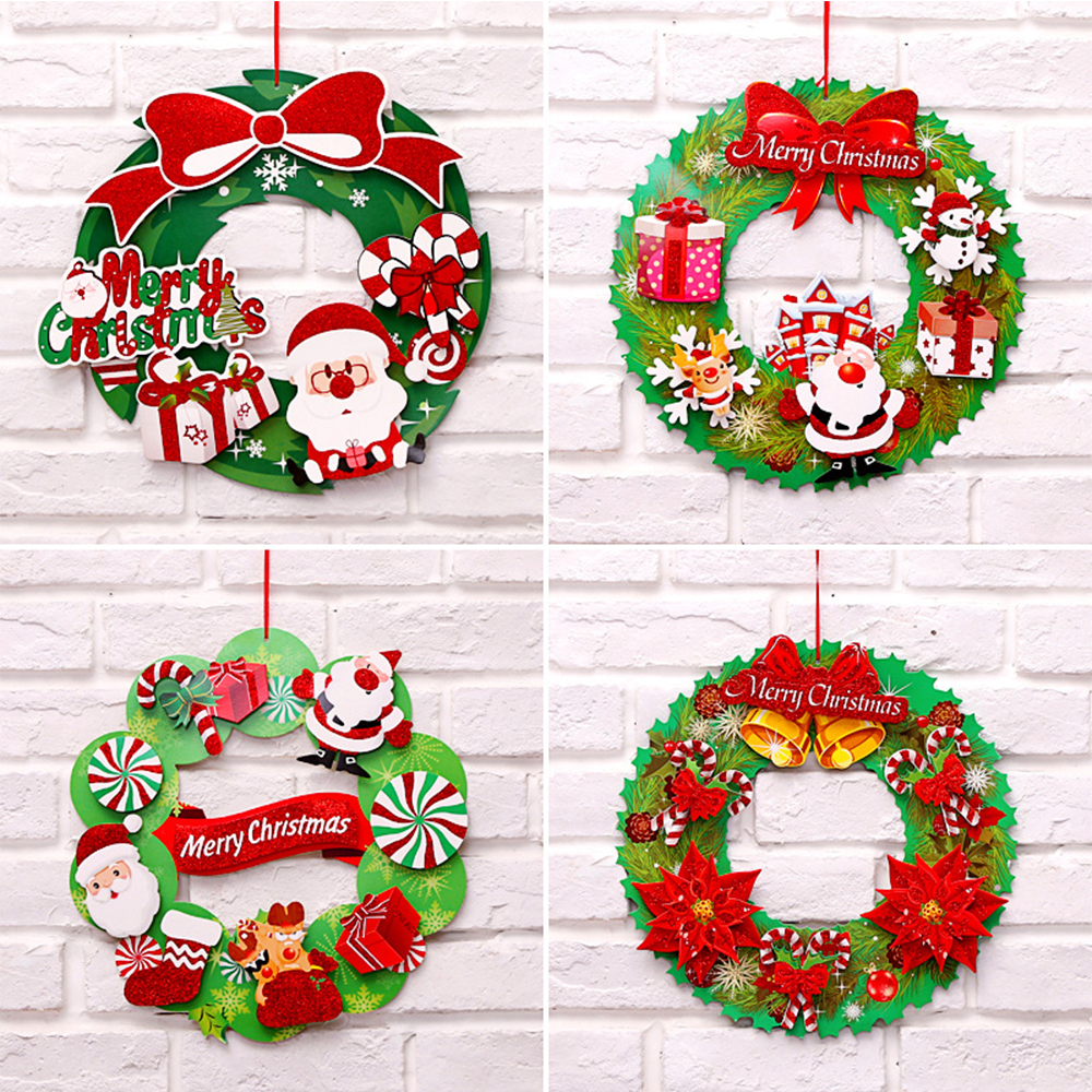 Christmas 40cm Glittering Paper Wreath 5