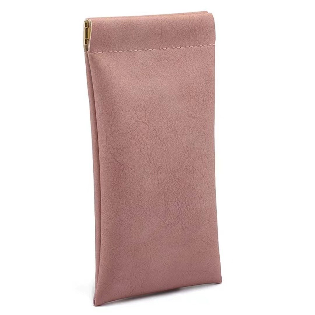 Portable Leather Squeeze Top Eyeglass Case 7