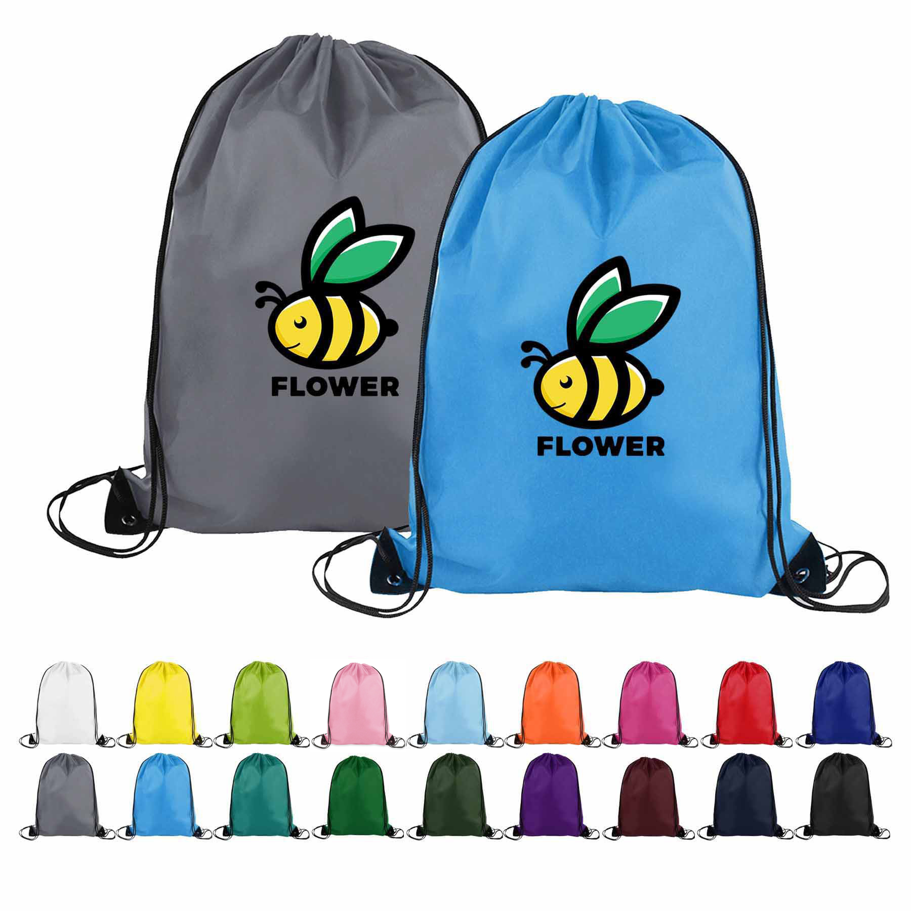 Custom Small Polyester Drawstring Backpack 14