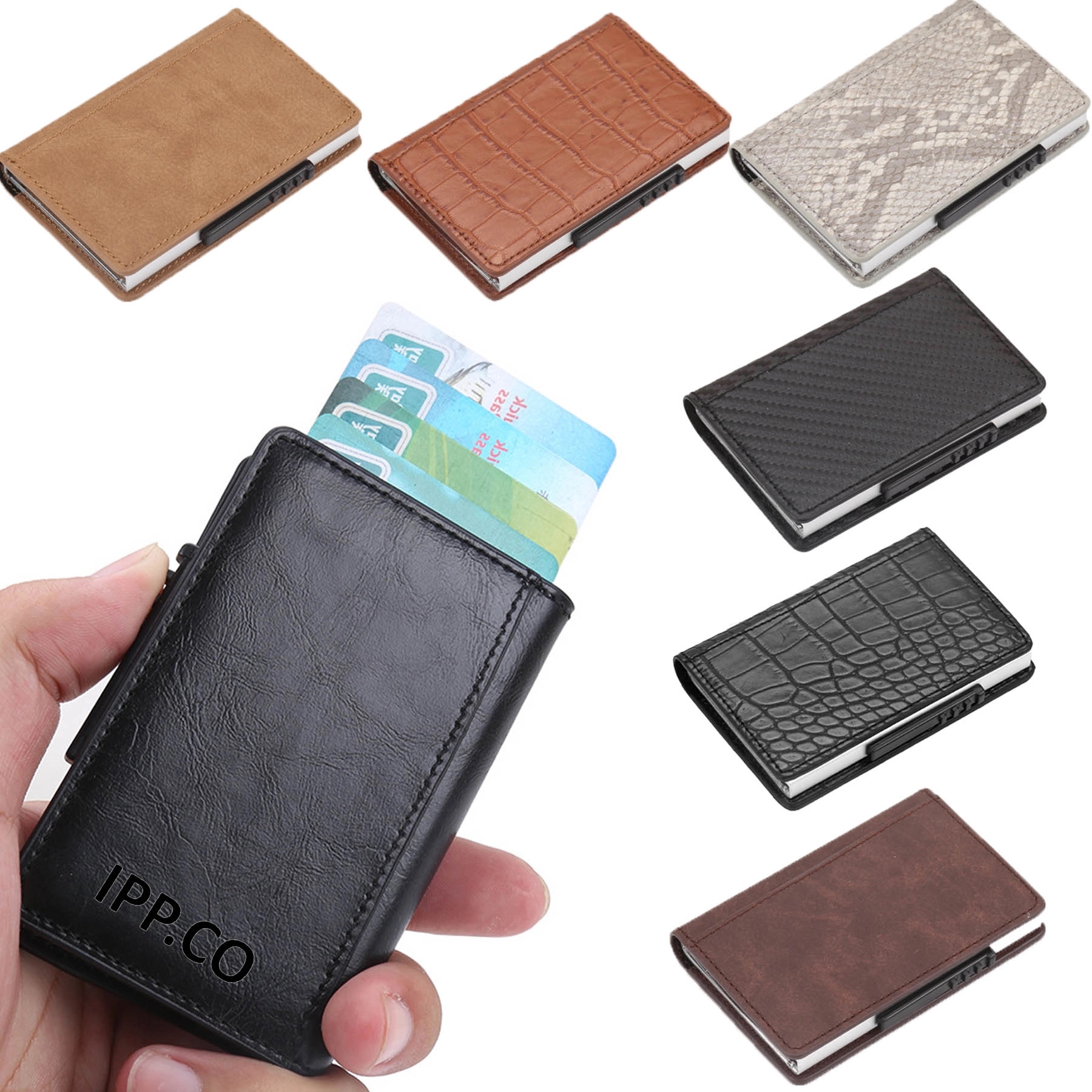 Skinny Minimal Thin Front Pocket RFID Wallet Card Holder 3