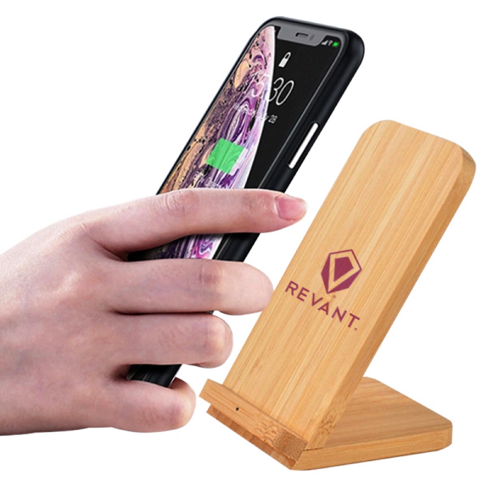 Bamboo Fast Wireless Charging Phone Stand 2