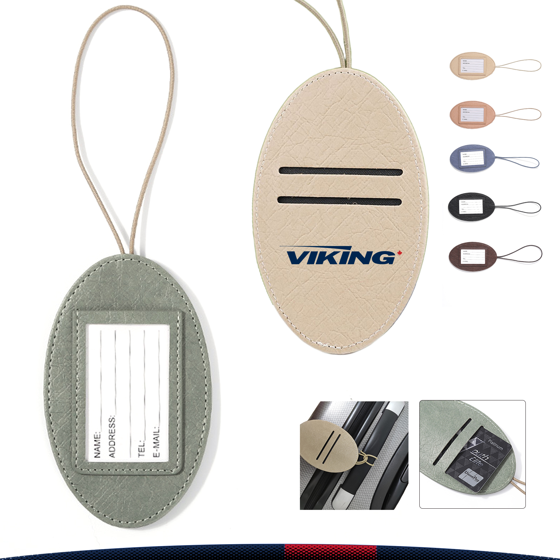 PU Oval Luggage Tag 3