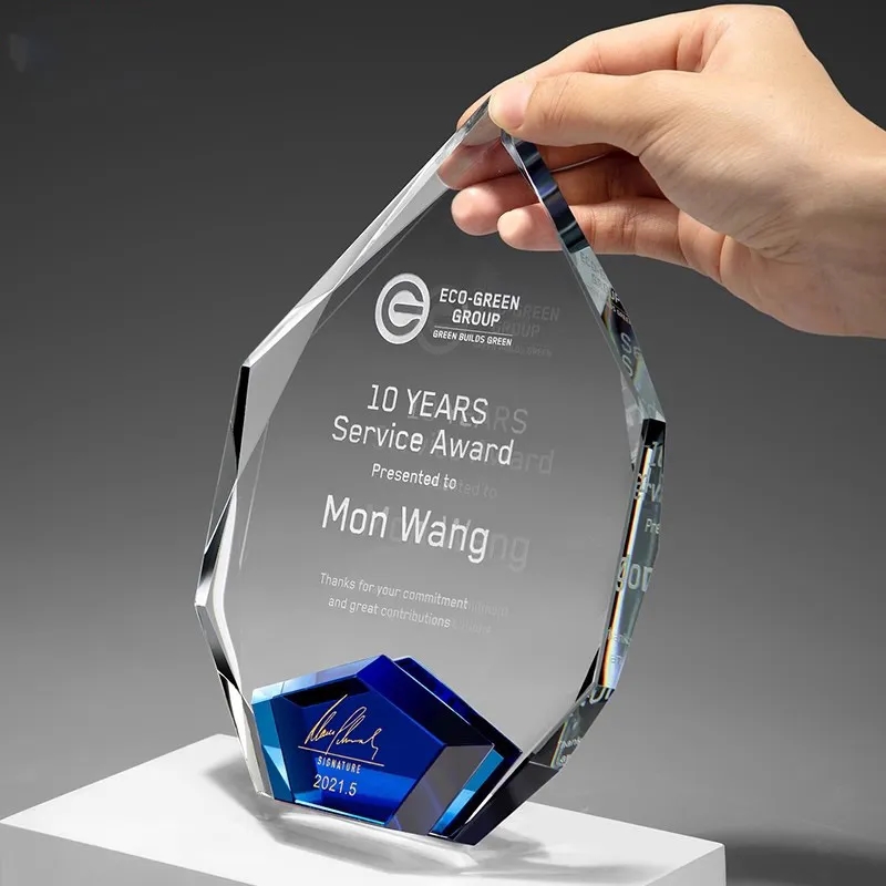 Ambient Blue Crystal Diamond Trophy 3