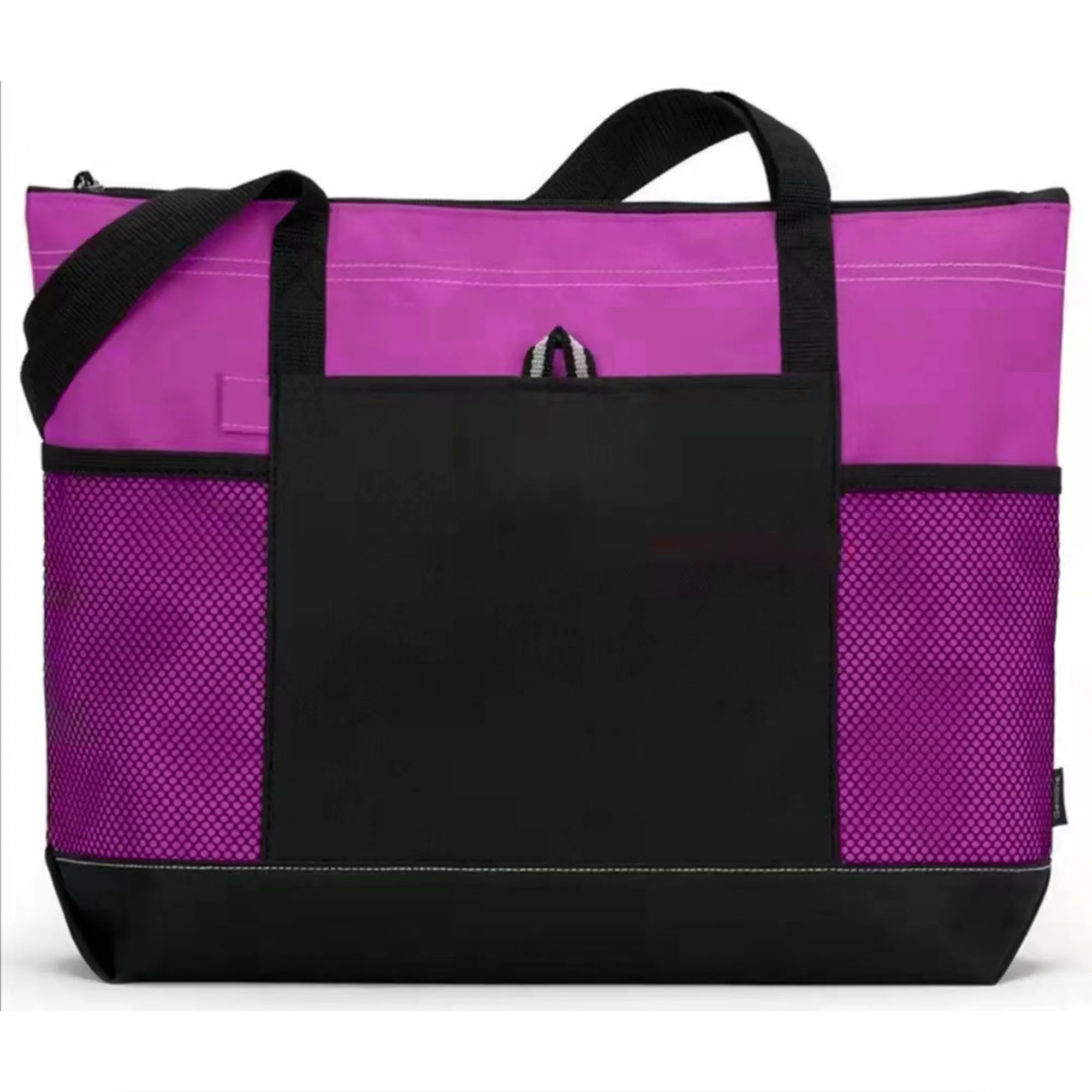 Casual Large Tote Bag w/Zipper & Pocket, custom tote bag with logo imprint 3