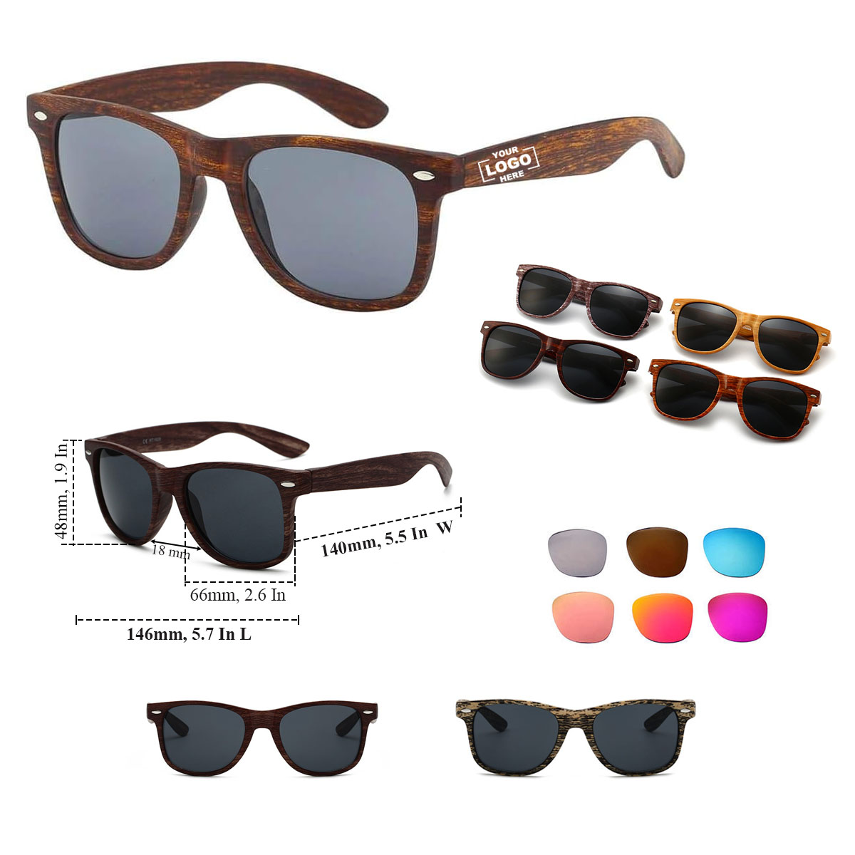 Retro Faux Wood Sunglasses 4