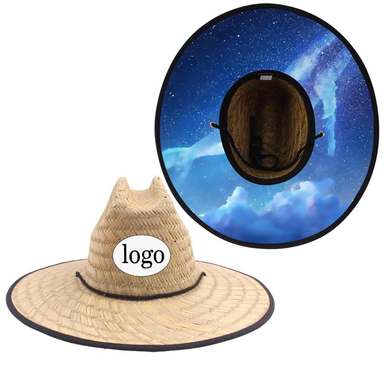 Lifeguard Hollow Straw Hat With Custom Patch 1