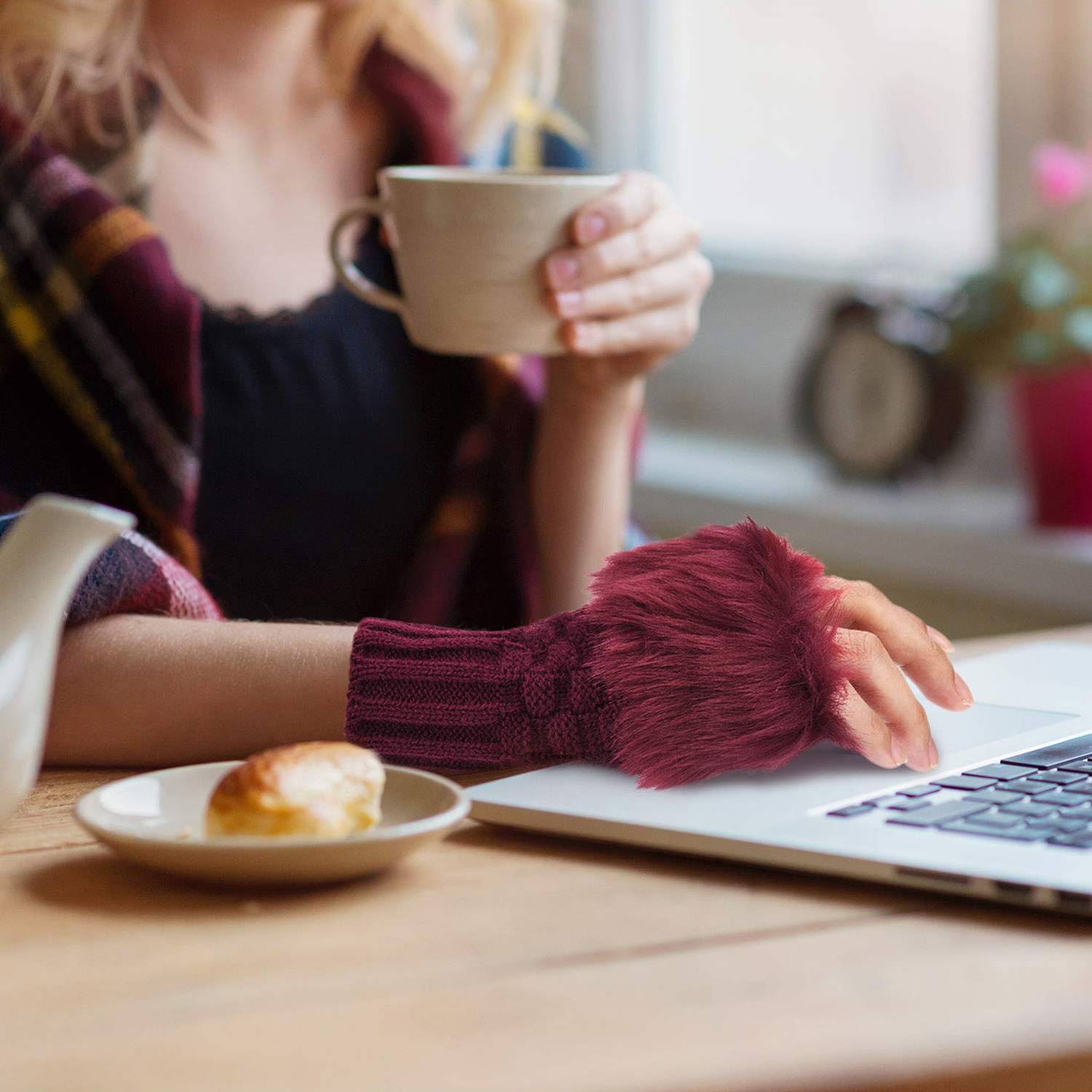 Winter Knitted Warm Half-Finger Gloves for Women 6