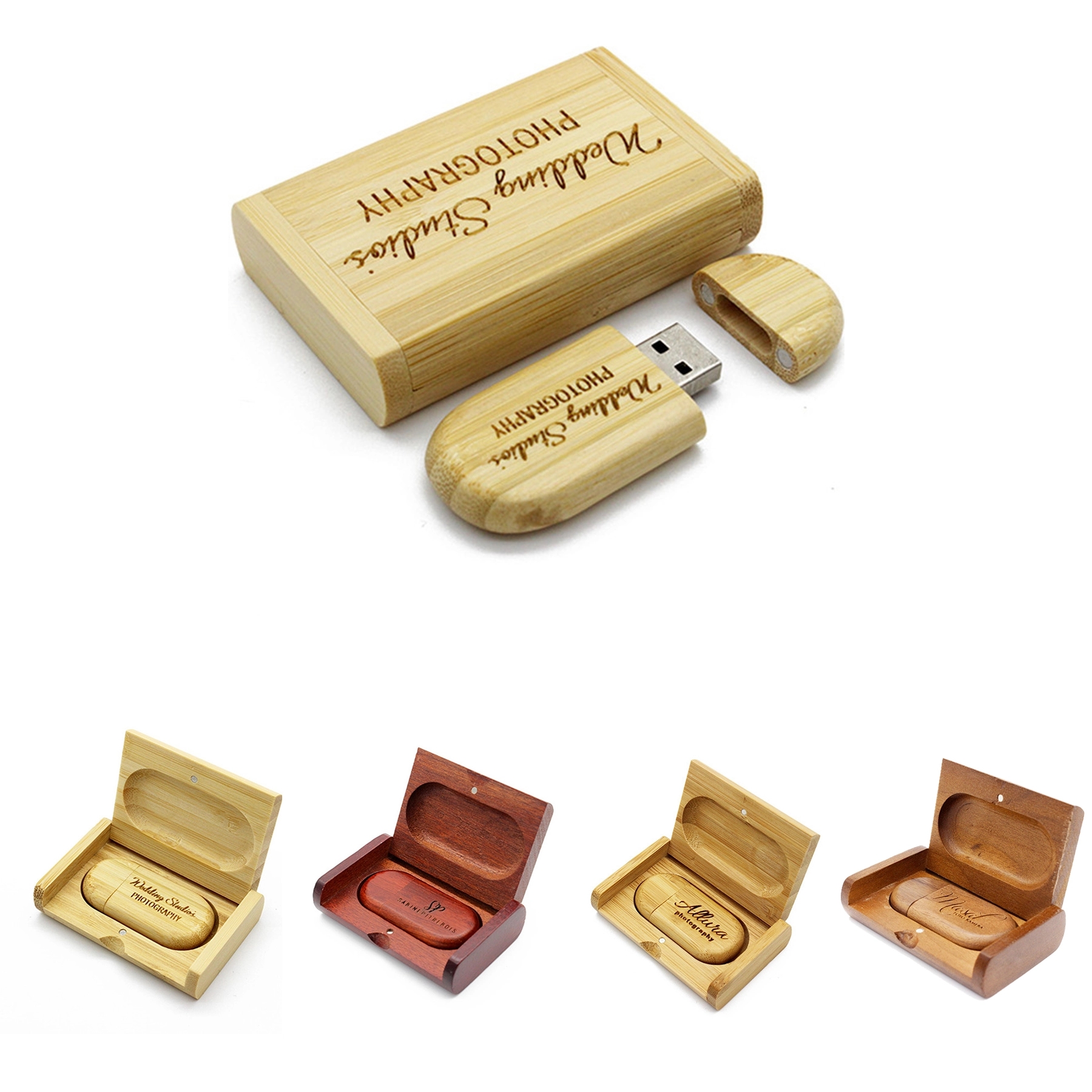 8GB Bulk Wooden USB Drives Thumb Zip Memory Stick with Box 2