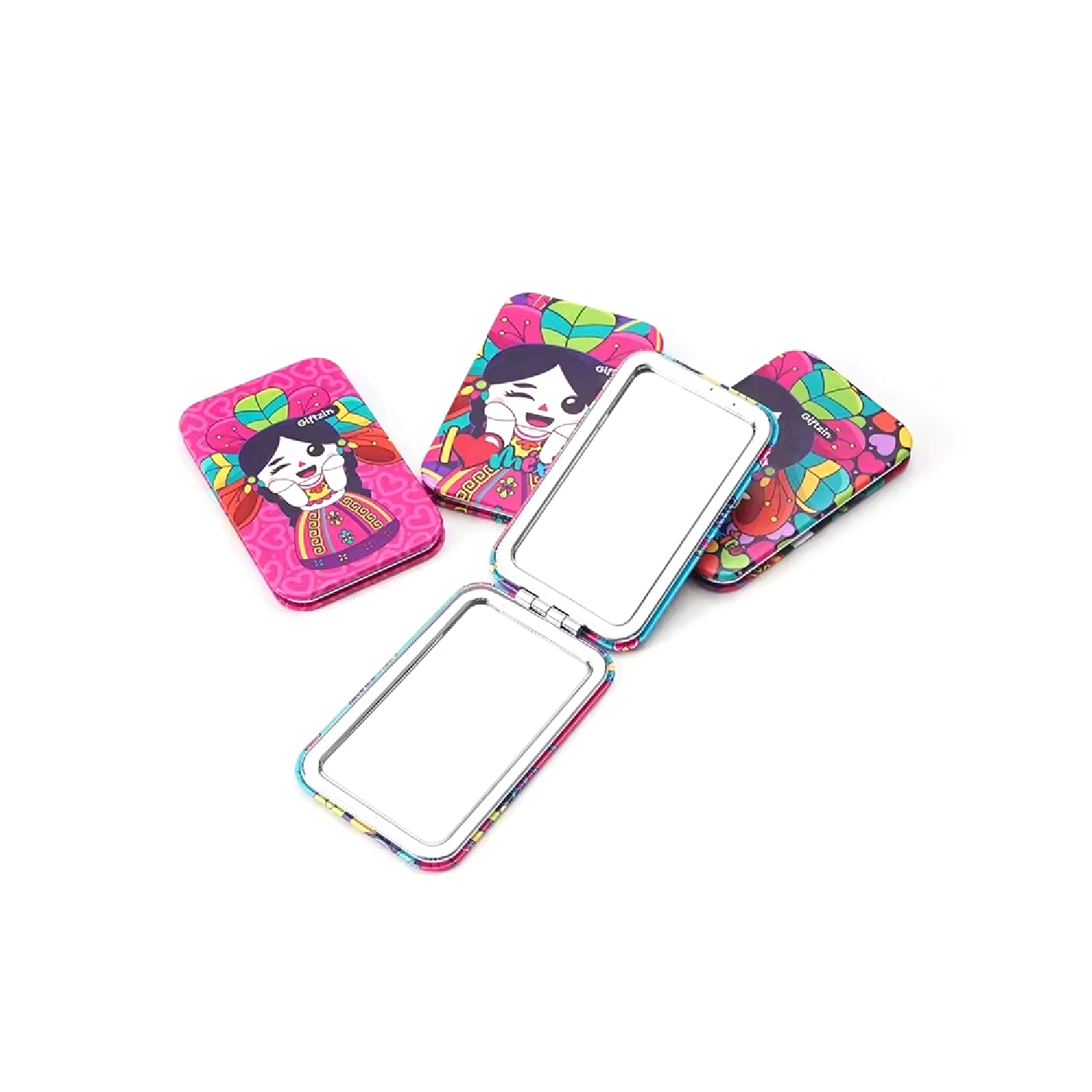 PU Leather Folding Compact Makeup Mirror 2