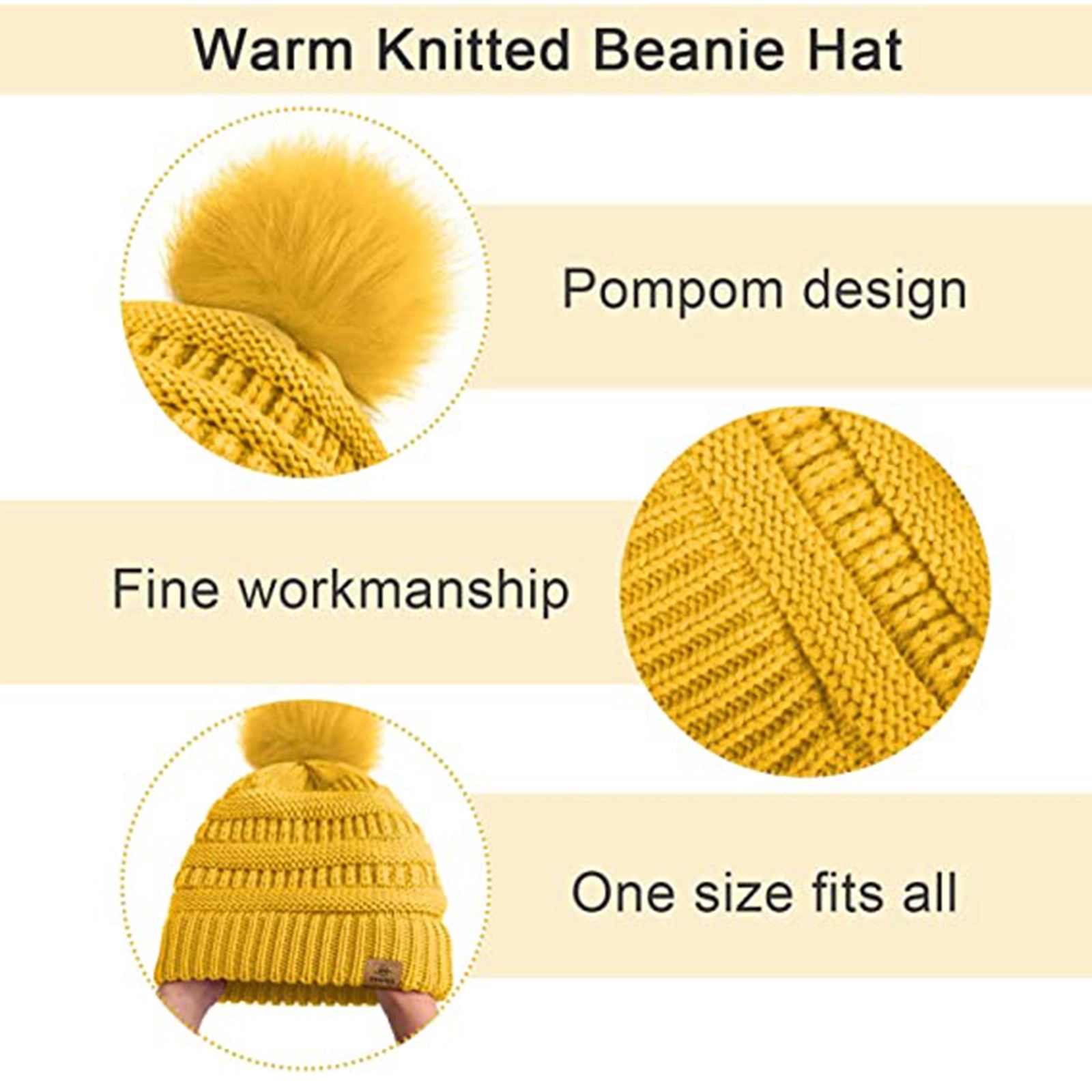 Winter Warm Set Knitted Scarf Beanie Hat Touchscreen Gloves 5