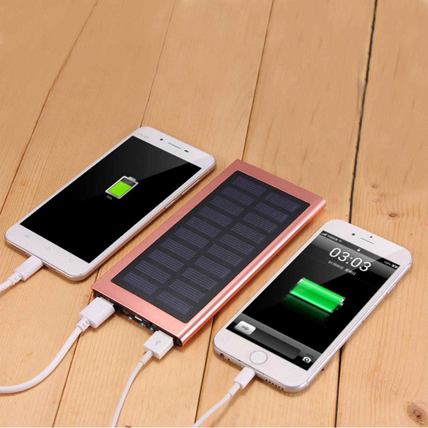 Dual USB 6000Mah Solar Power Bank With Flashlight 3