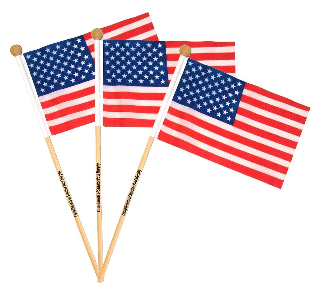 4" x 6" USA Flag With Wooden 10" Pole - USA American US Flag 1