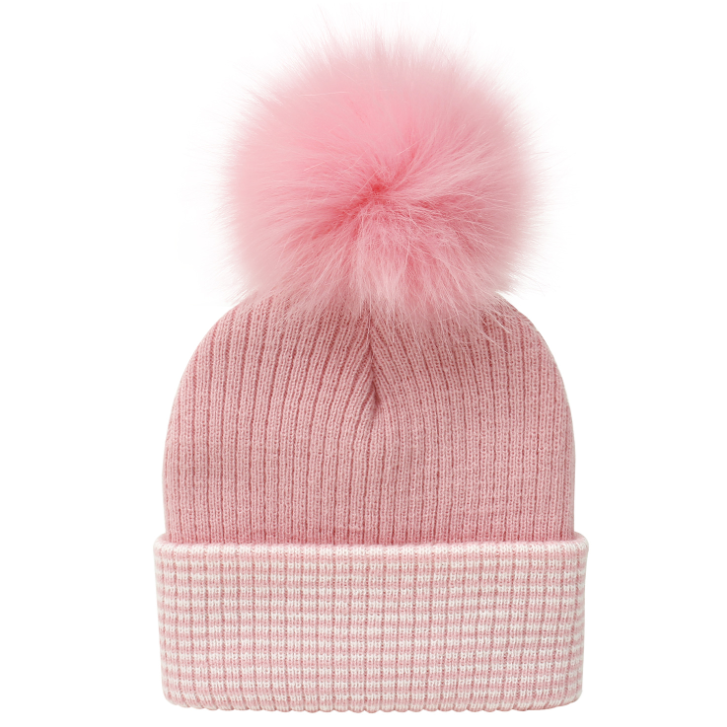 Stripe Pom Beanie With Cuff 4