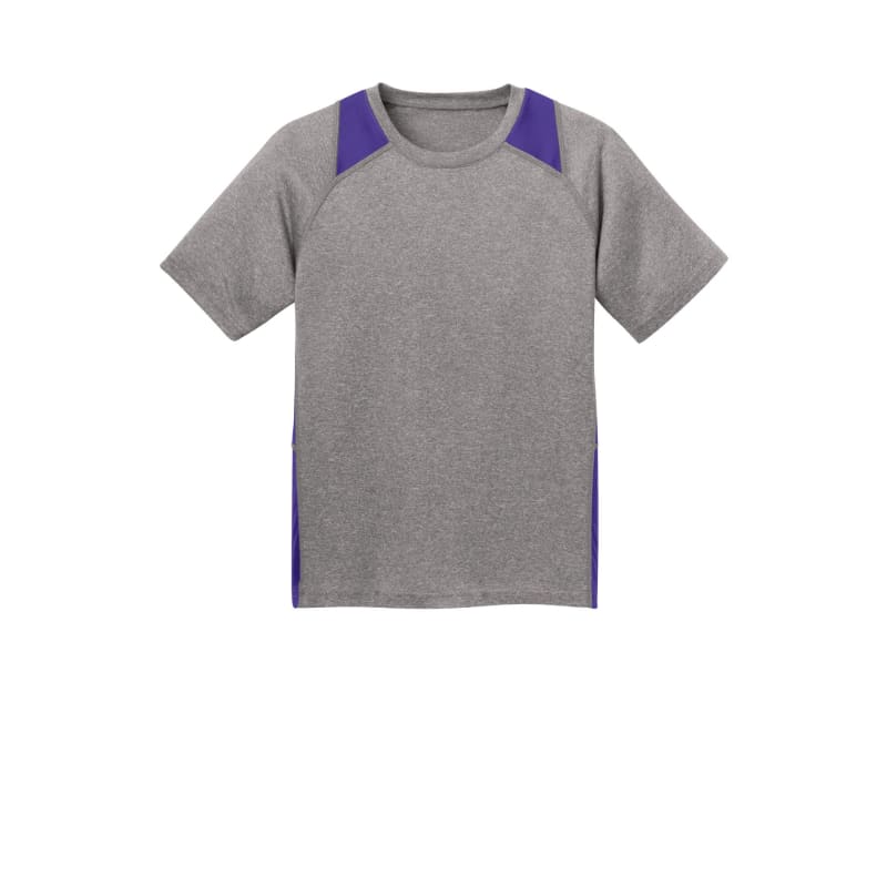 Sport-Tek Youth Heather Colorblock Contender Tee. 19