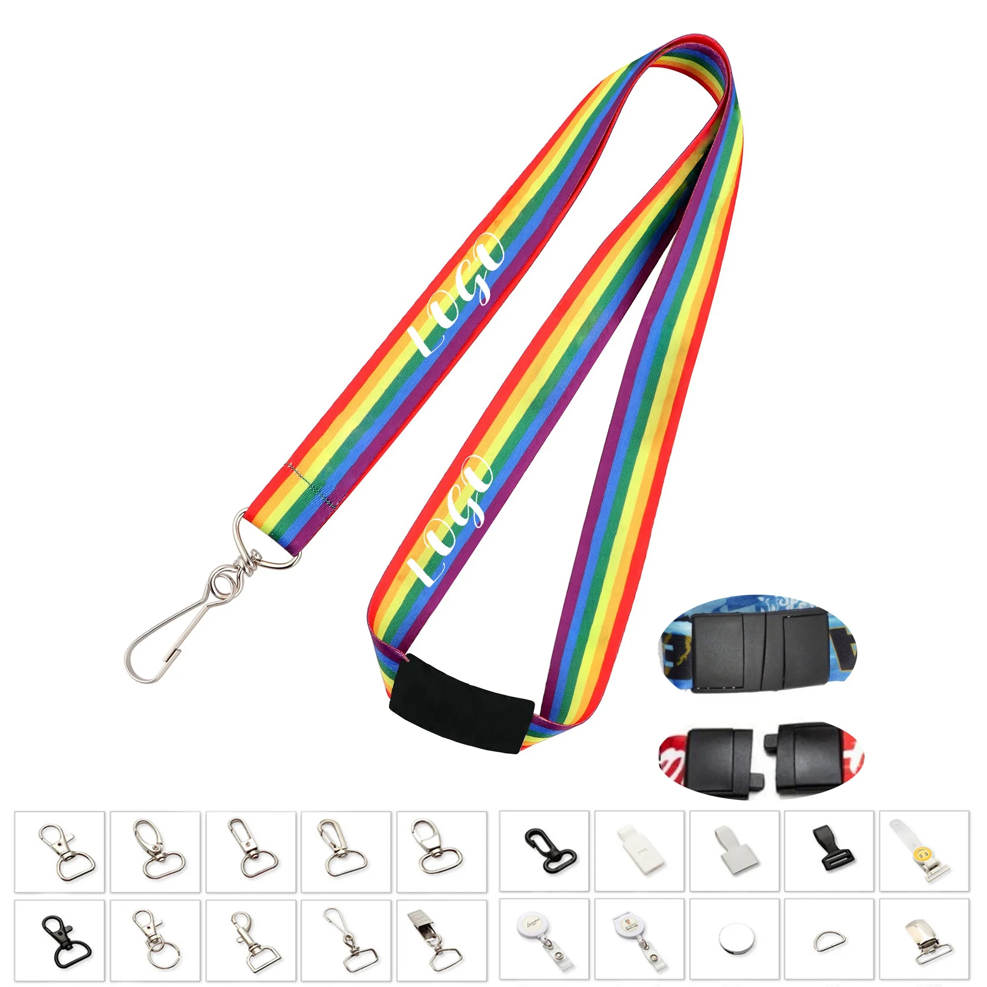 3/4" Dye Sublimation Custom Color Lanyard w/ Safety Breakawa 1