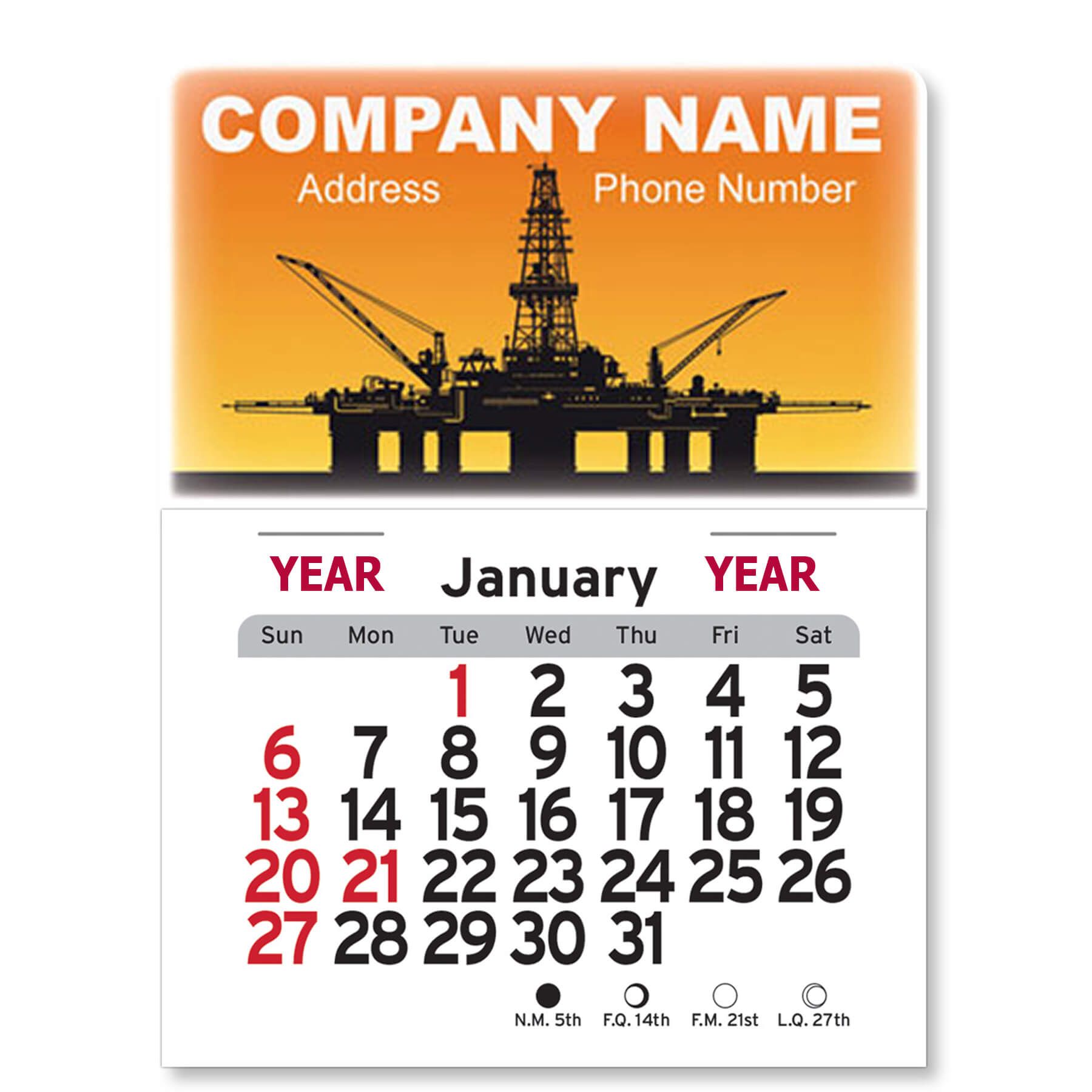 Adhesive Peel-N-Stick® Calendar - Rectangle 24